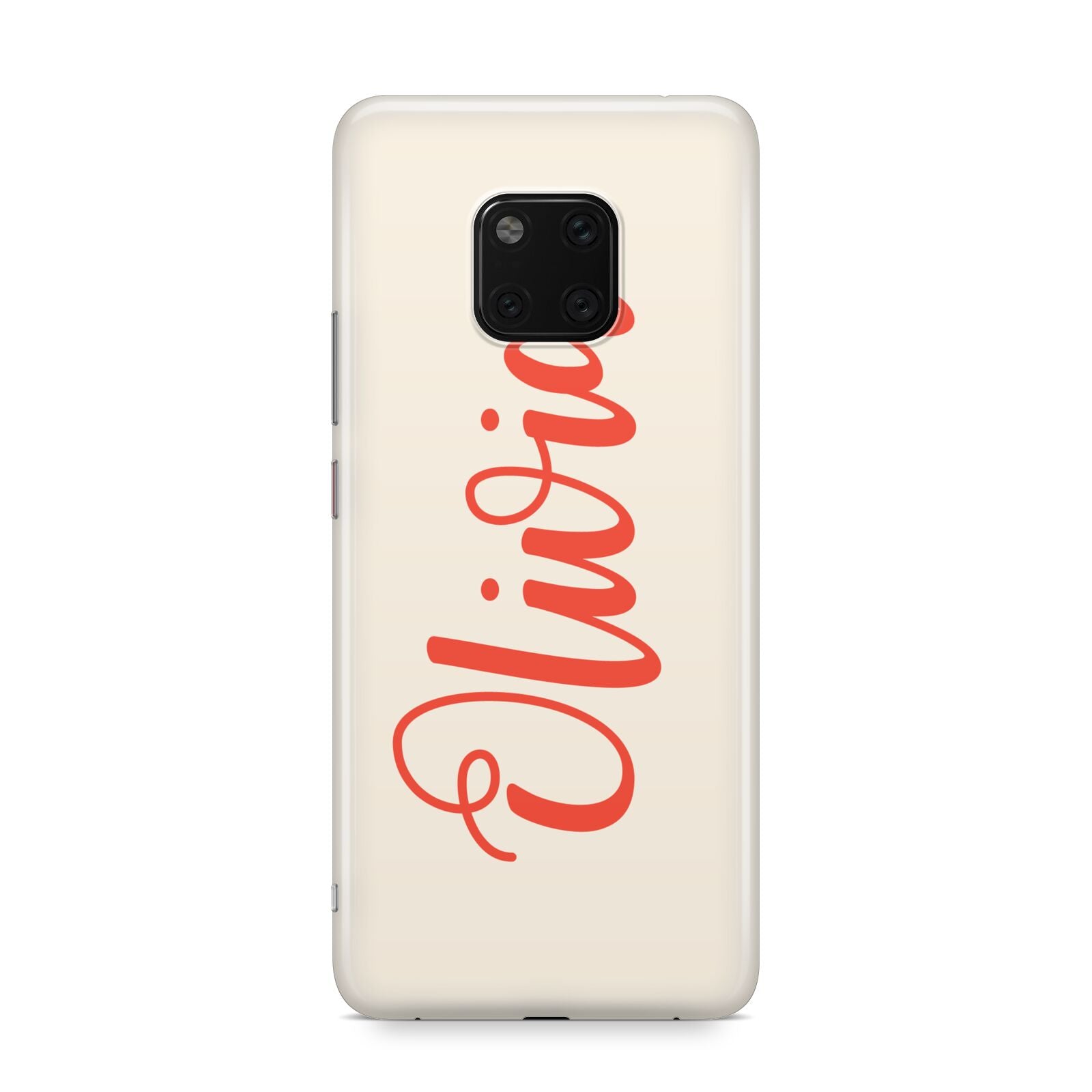 Personalised Cream Red Name Huawei Mate 20 Pro Phone Case