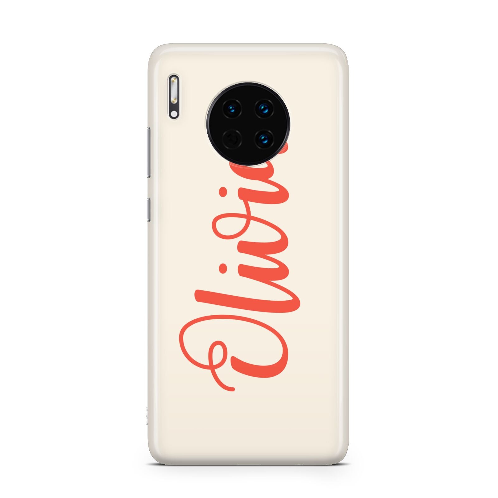 Personalised Cream Red Name Huawei Mate 30