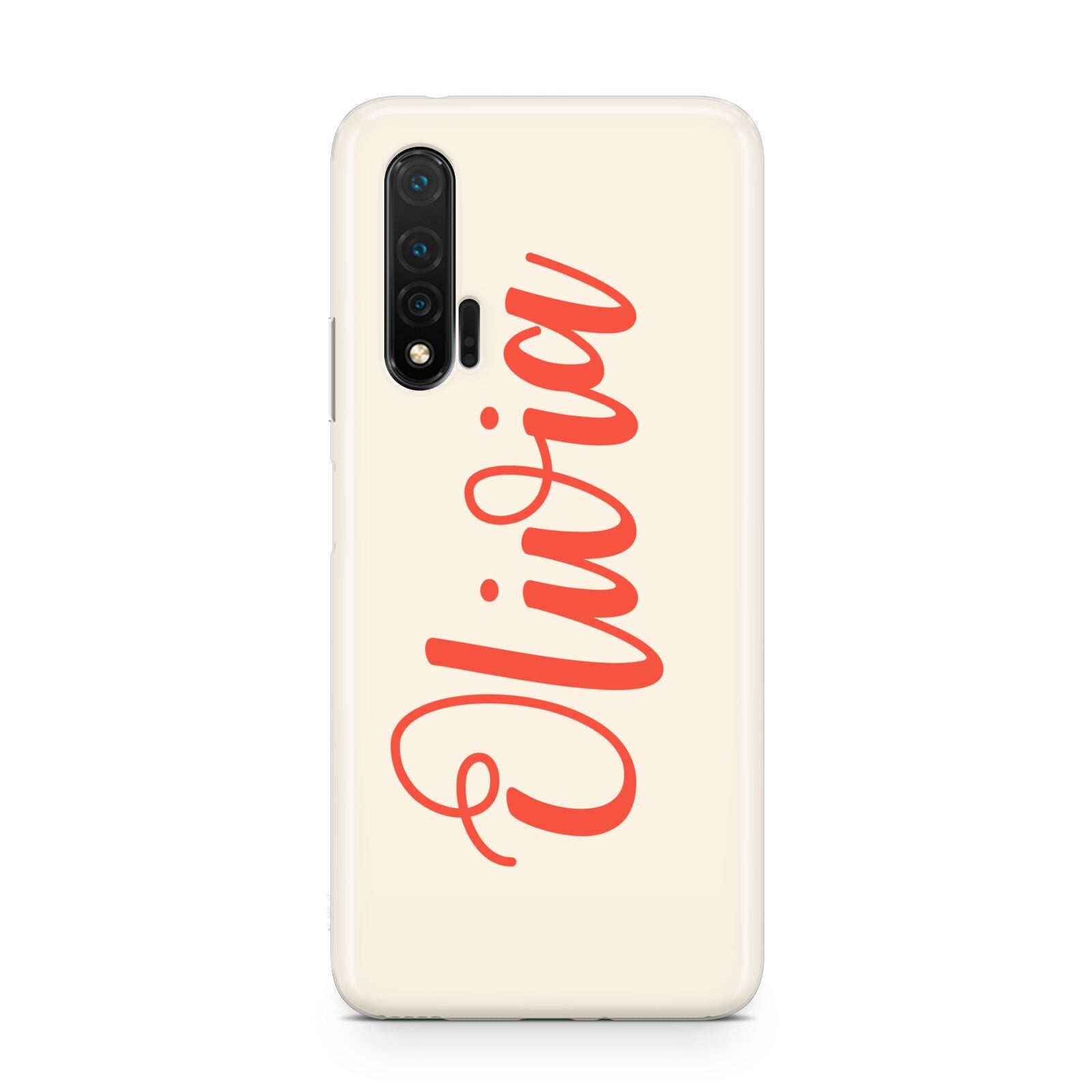 Personalised Cream Red Name Huawei Nova 6 Phone Case