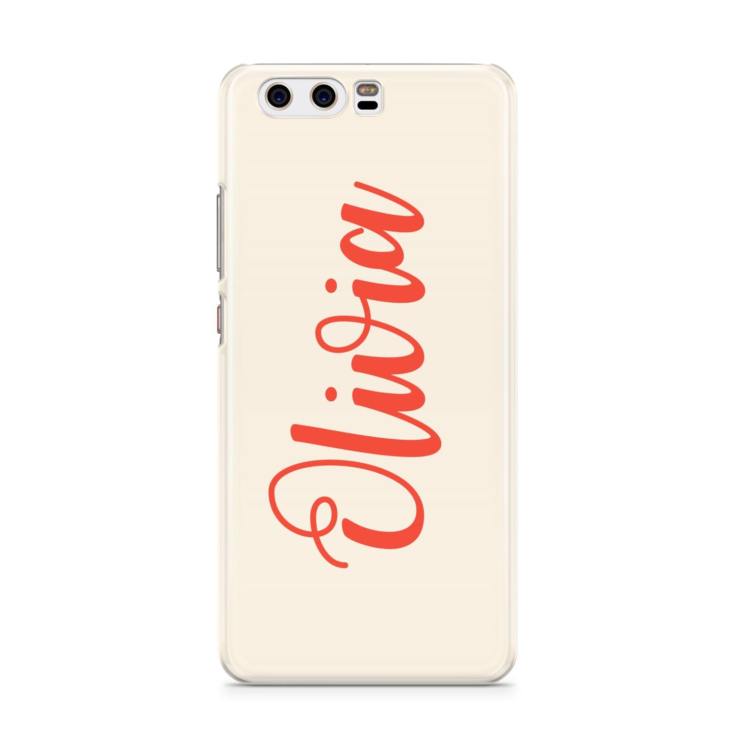 Personalised Cream Red Name Huawei P10 Phone Case