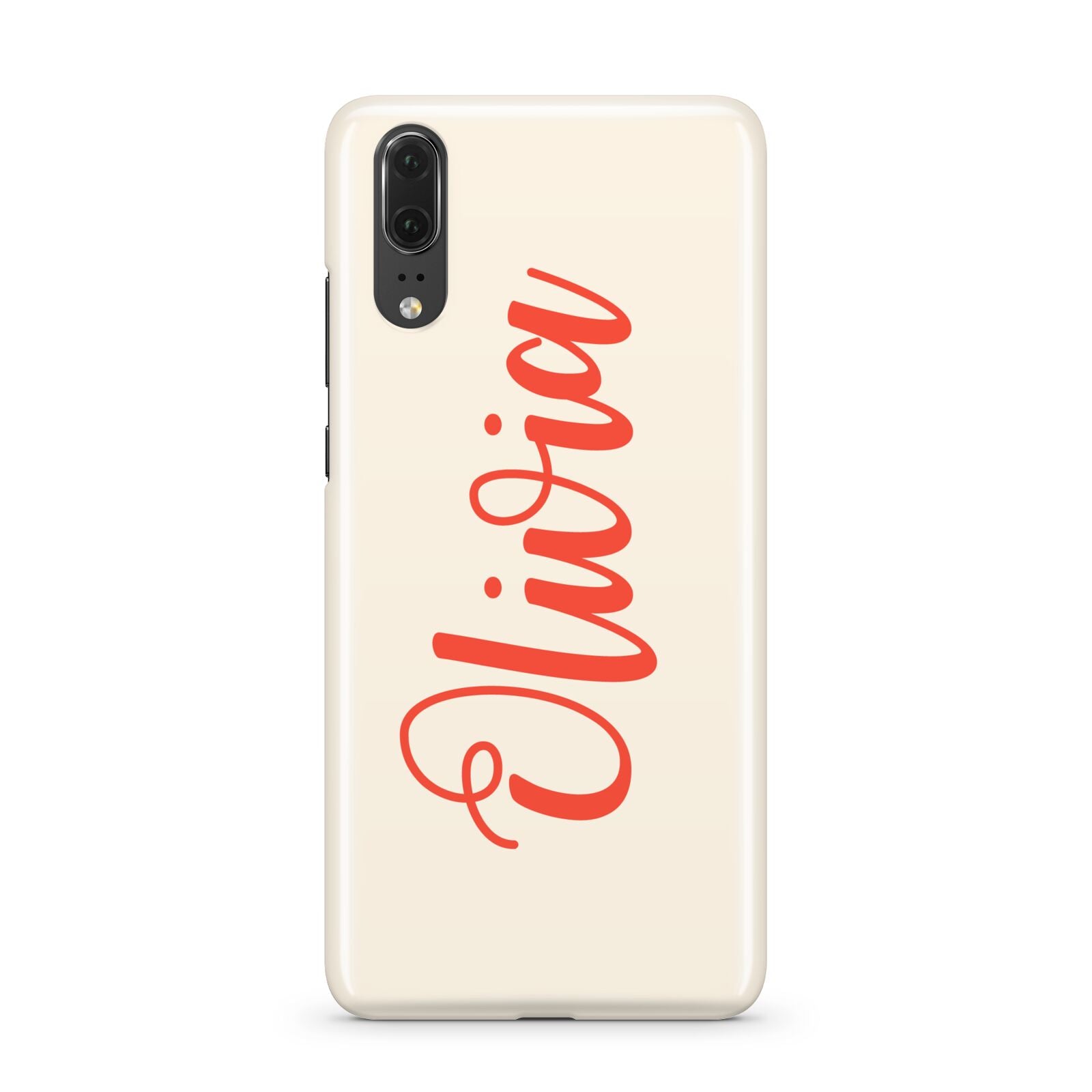 Personalised Cream Red Name Huawei P20 Phone Case