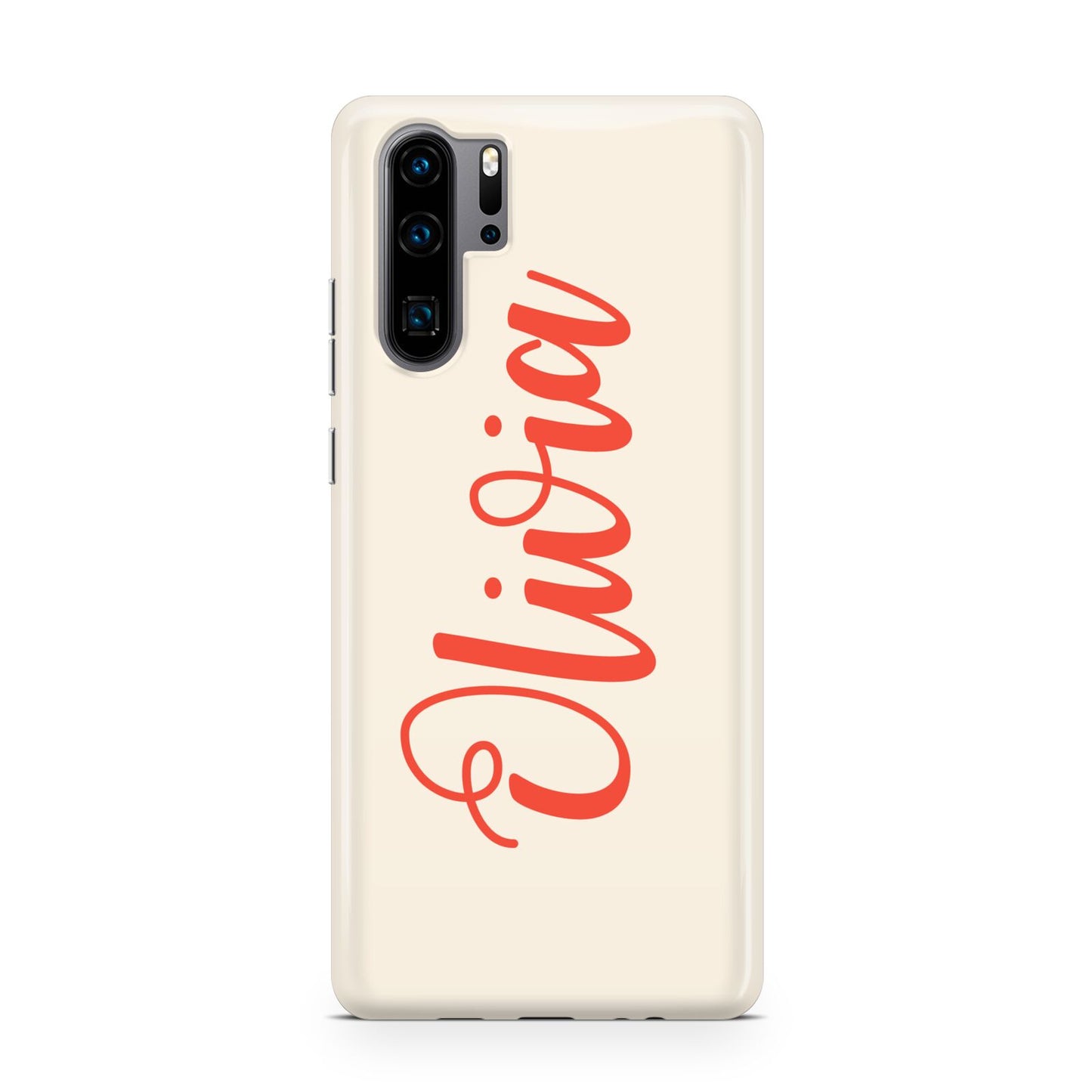 Personalised Cream Red Name Huawei P30 Pro Phone Case