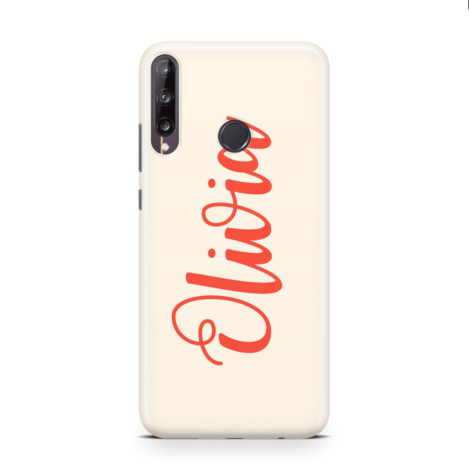 Personalised Cream Red Name Huawei P40 Lite E Phone Case