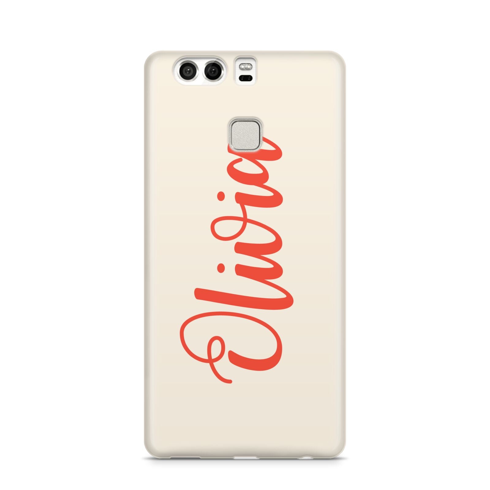 Personalised Cream Red Name Huawei P9 Case