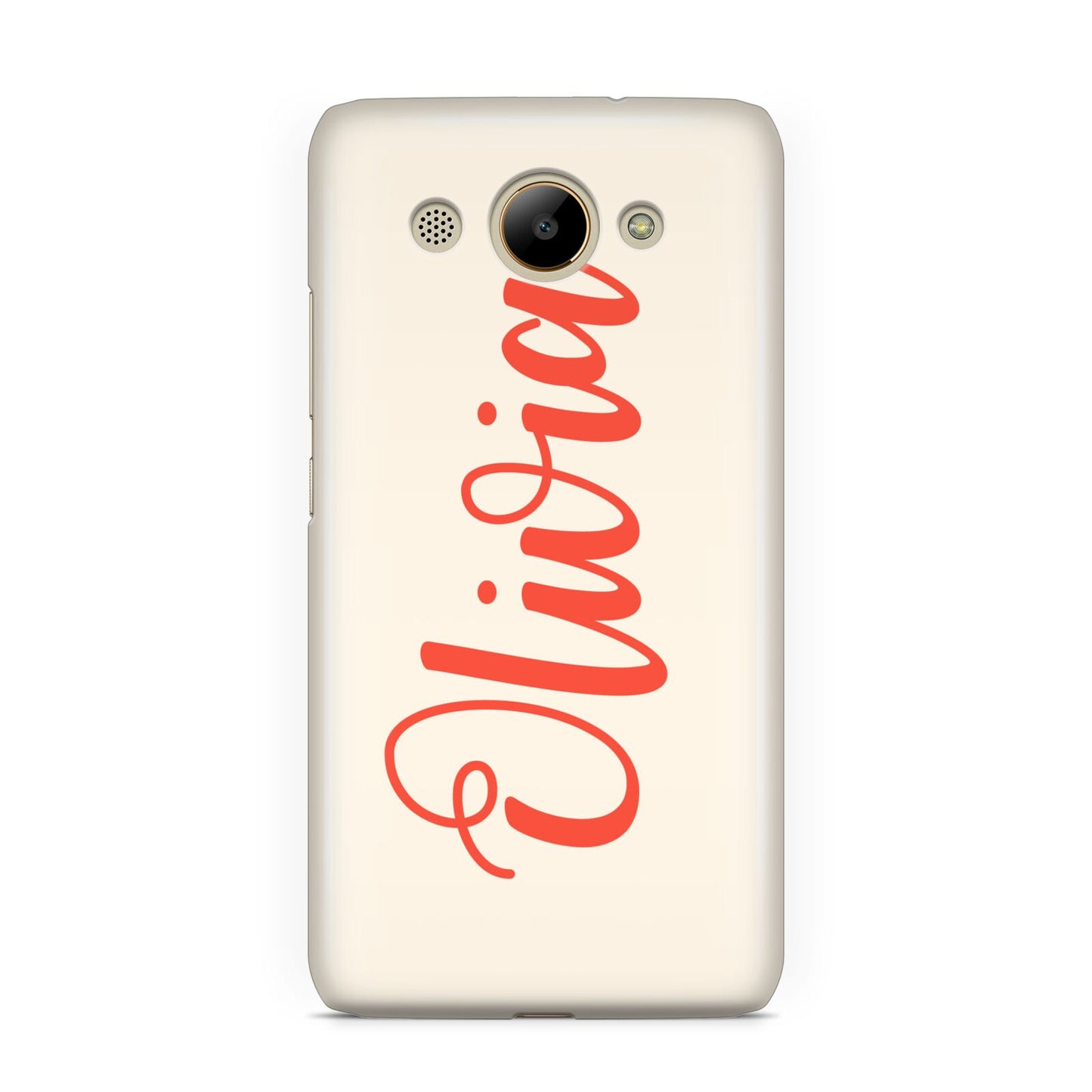 Personalised Cream Red Name Huawei Y3 2017