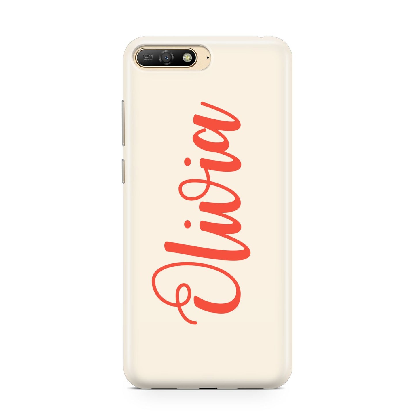 Personalised Cream Red Name Huawei Y6 2018