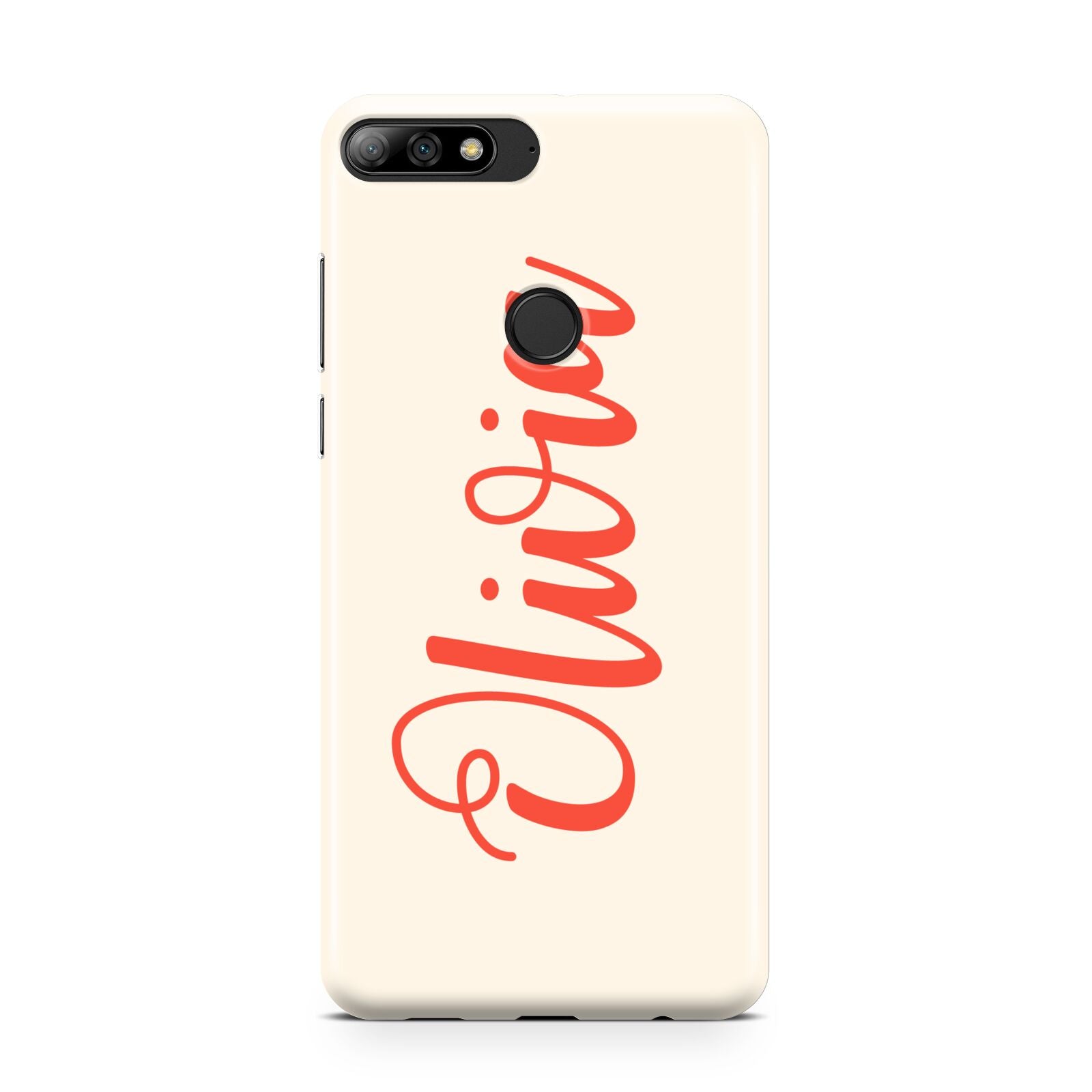 Personalised Cream Red Name Huawei Y7 2018