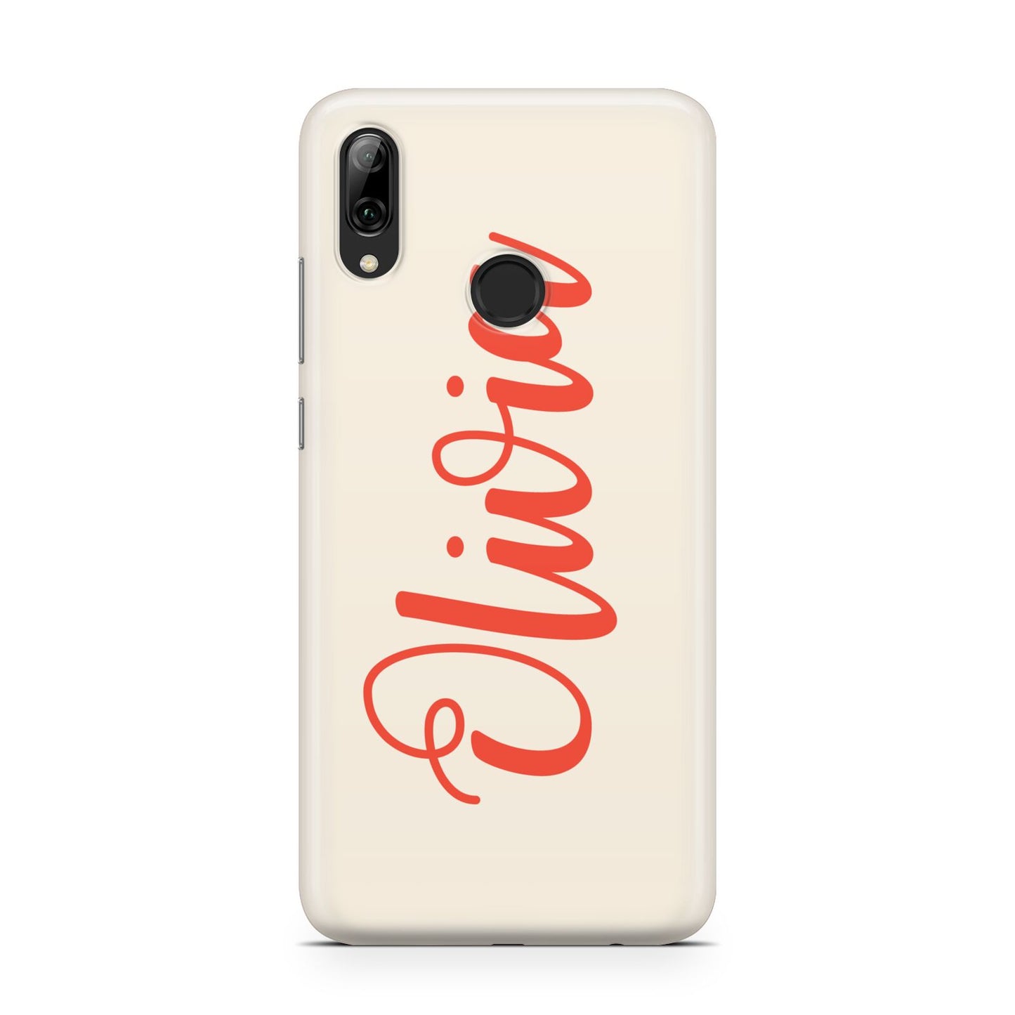 Personalised Cream Red Name Huawei Y7 2019