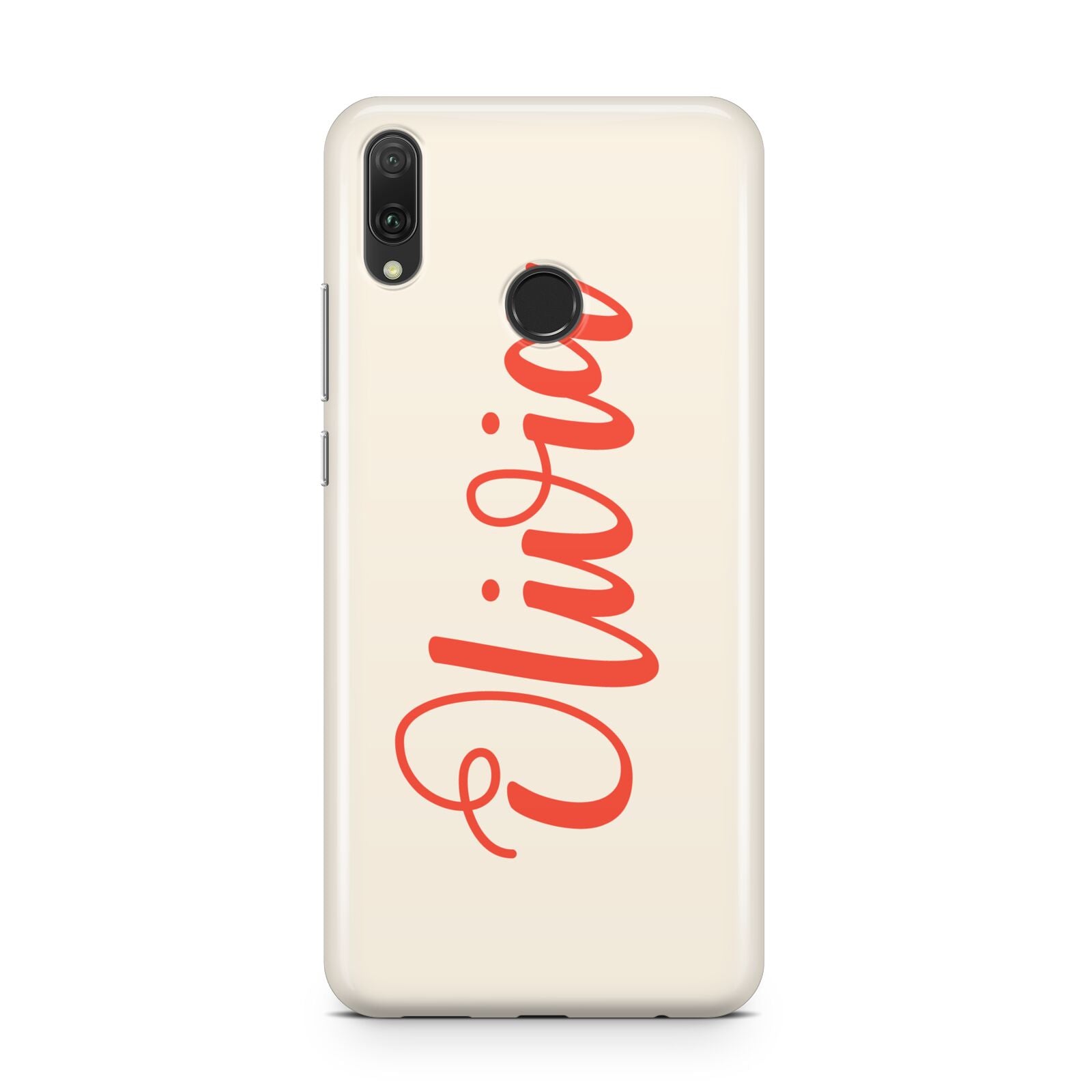 Personalised Cream Red Name Huawei Y9 2019