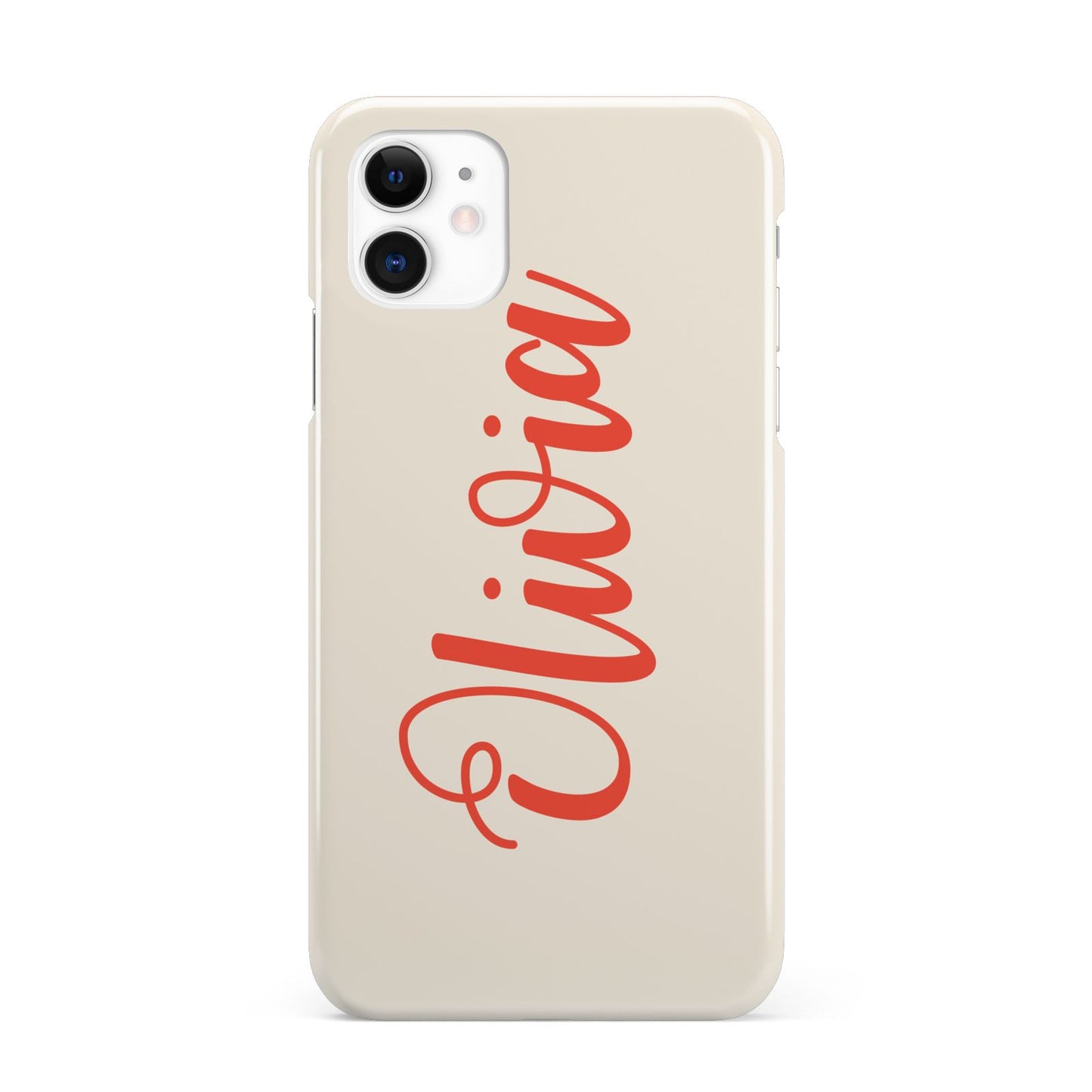 Personalised Cream Red Name iPhone 11 3D Snap Case