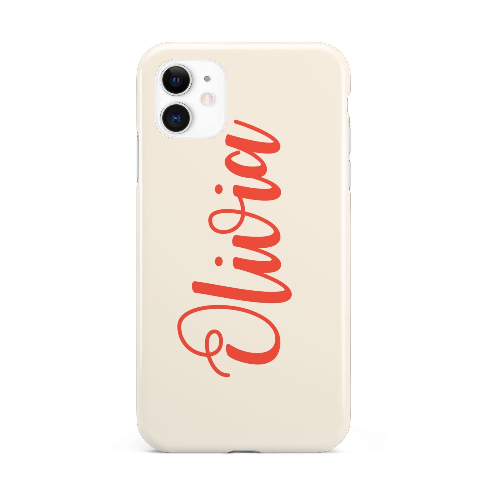 Personalised Cream Red Name iPhone 11 3D Tough Case