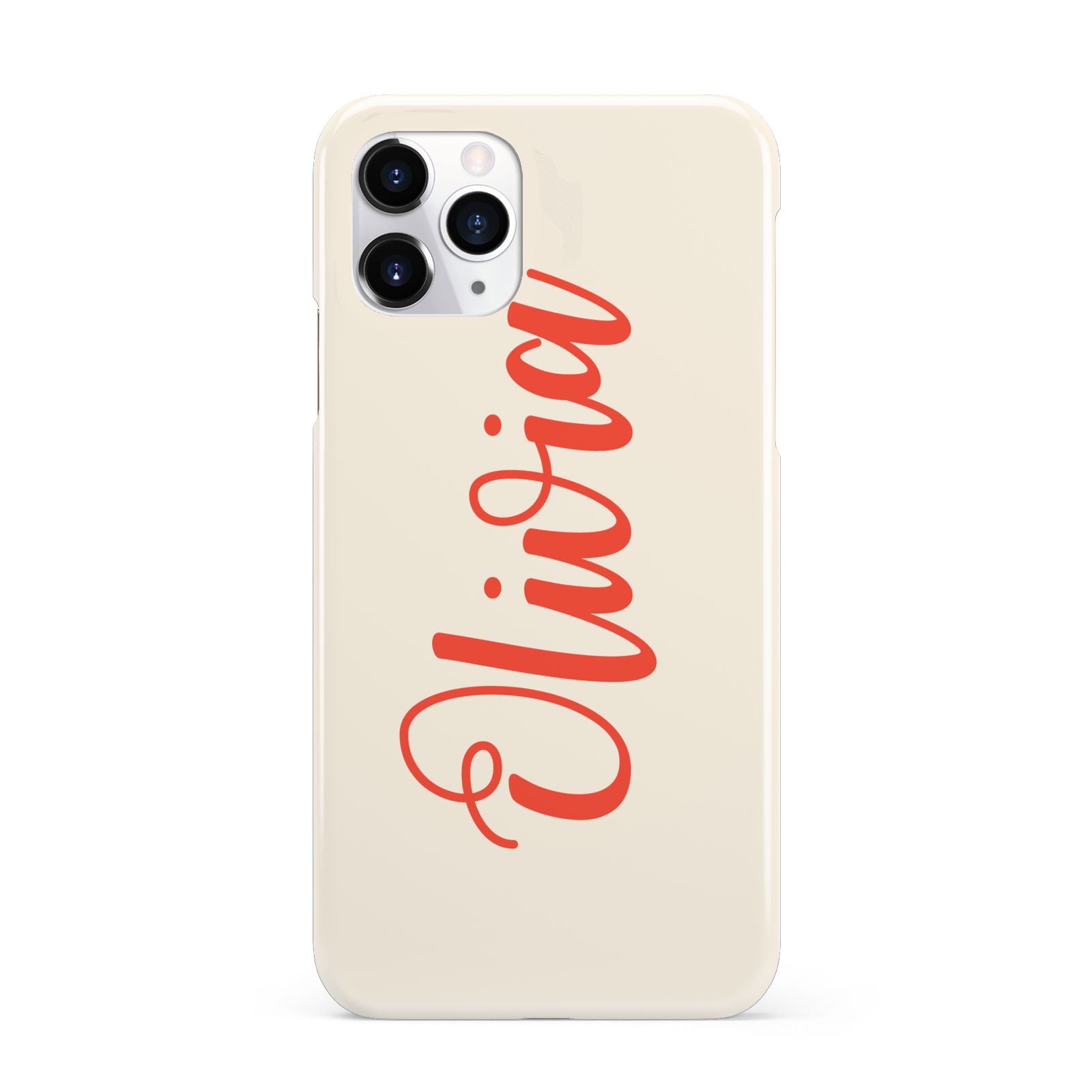 Personalised Cream Red Name iPhone 11 Pro 3D Snap Case