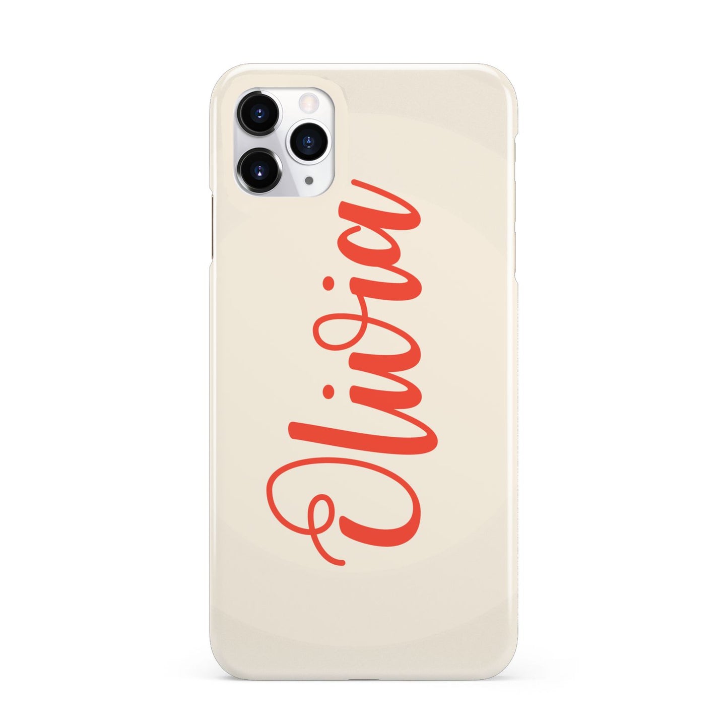 Personalised Cream Red Name iPhone 11 Pro Max 3D Snap Case