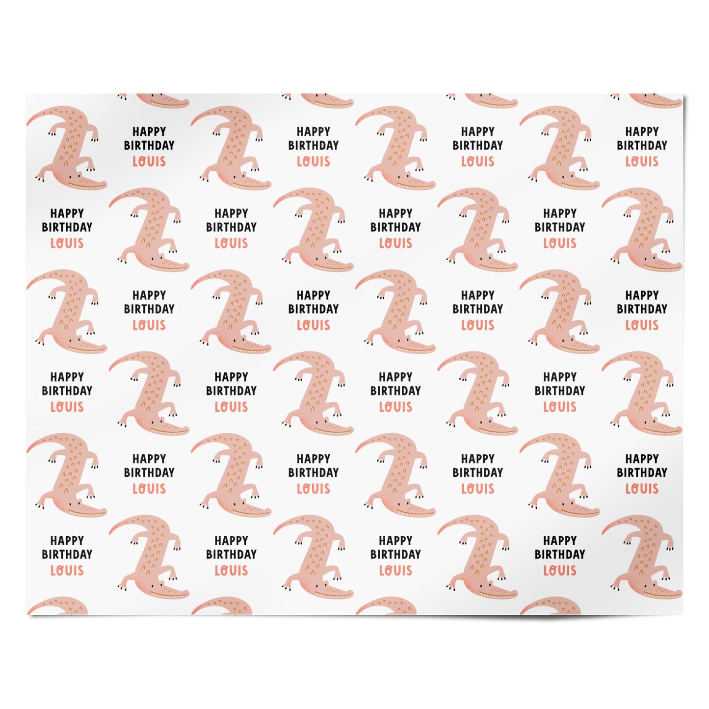 Personalised Crocodile Birthday Wrapping Paper