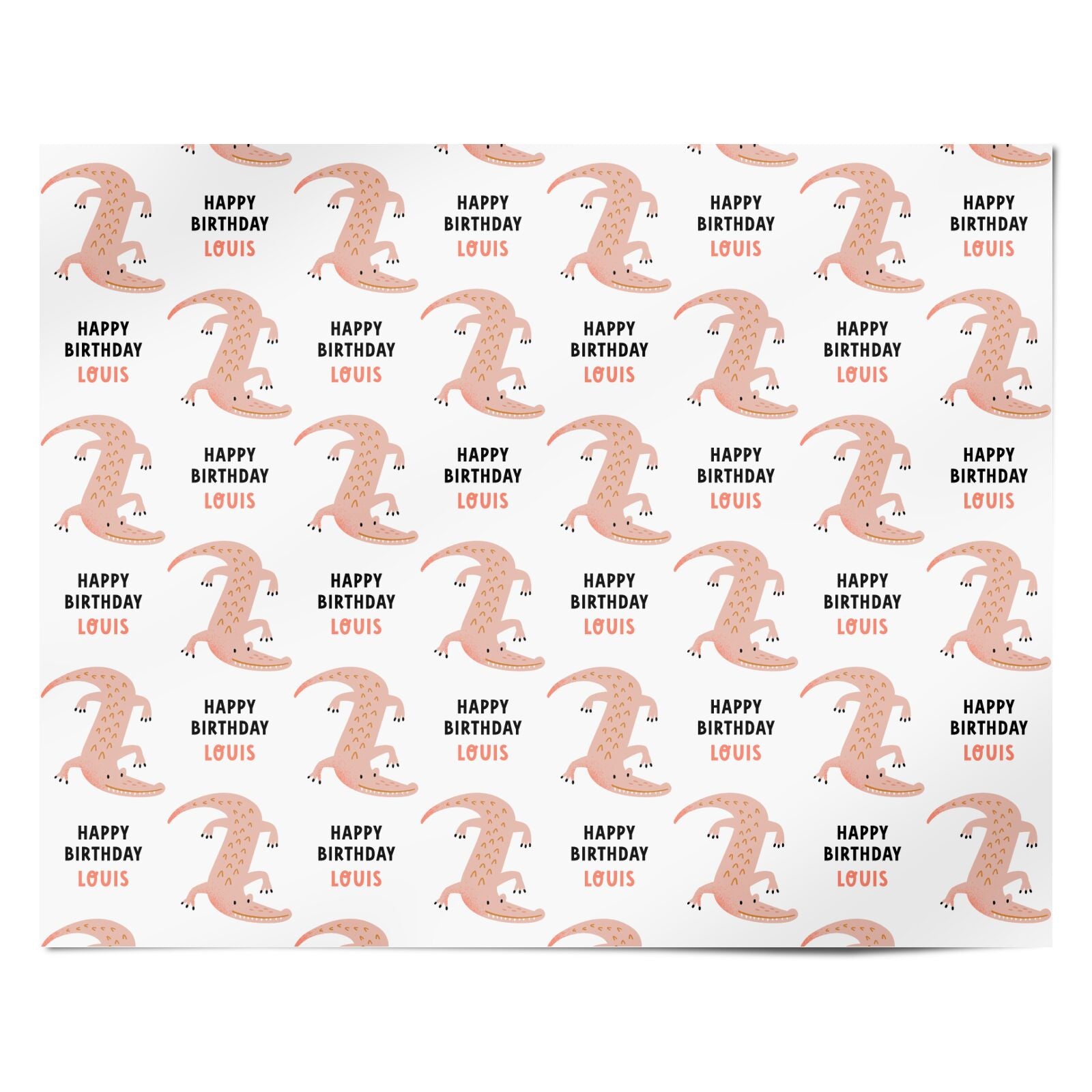 Personalised Crocodile Birthday Personalised Wrapping Paper Alternative