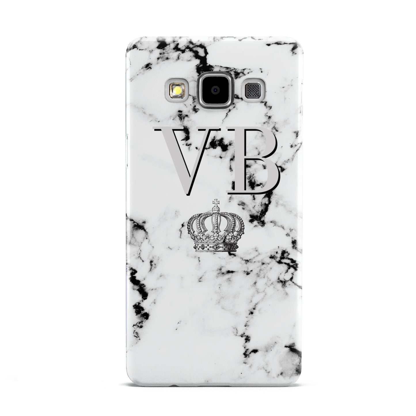 Personalised Crown Marble Initialed Grey Samsung Galaxy A5 Case