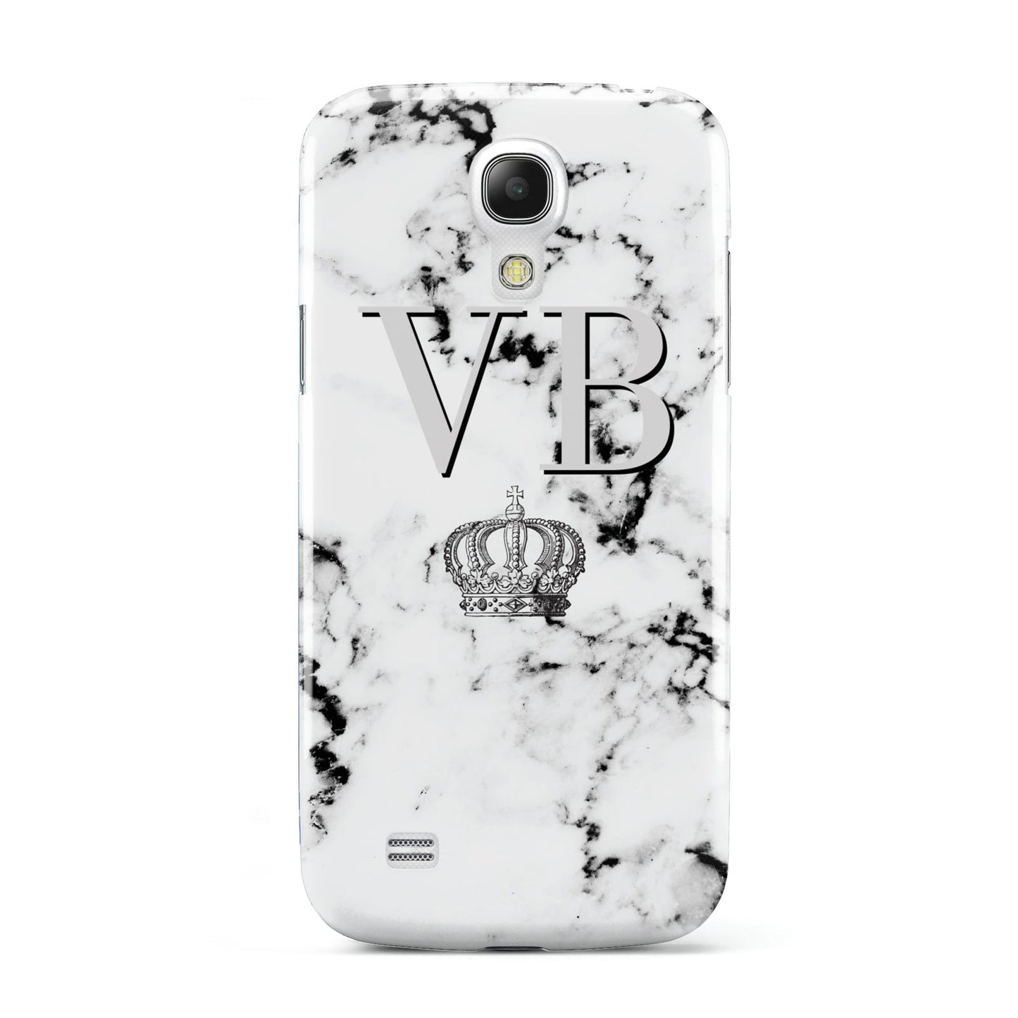 Personalised Crown Marble Initialed Grey Samsung Galaxy S4 Mini Case