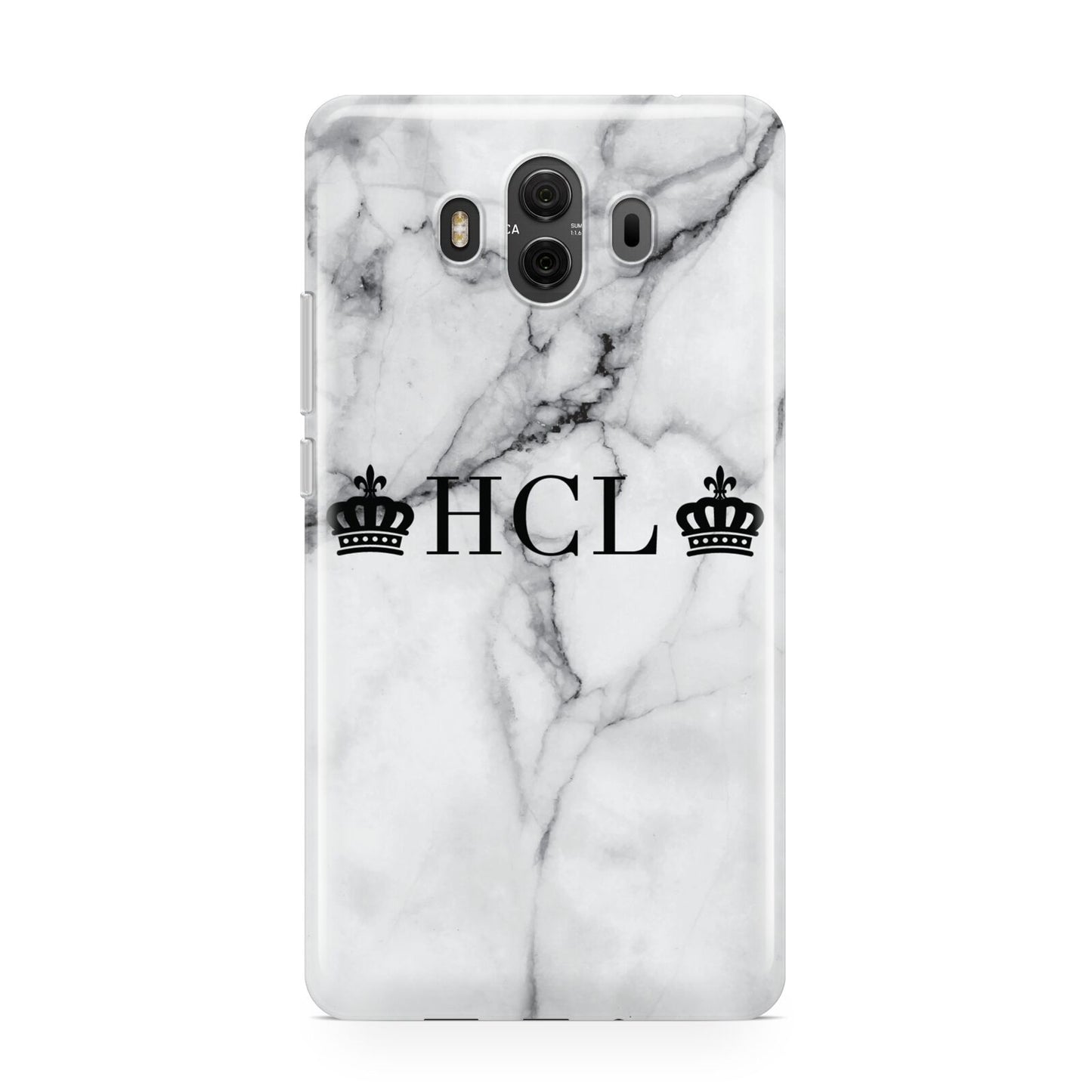 Personalised Crowns Marble Initials Huawei Mate 10 Protective Phone Case