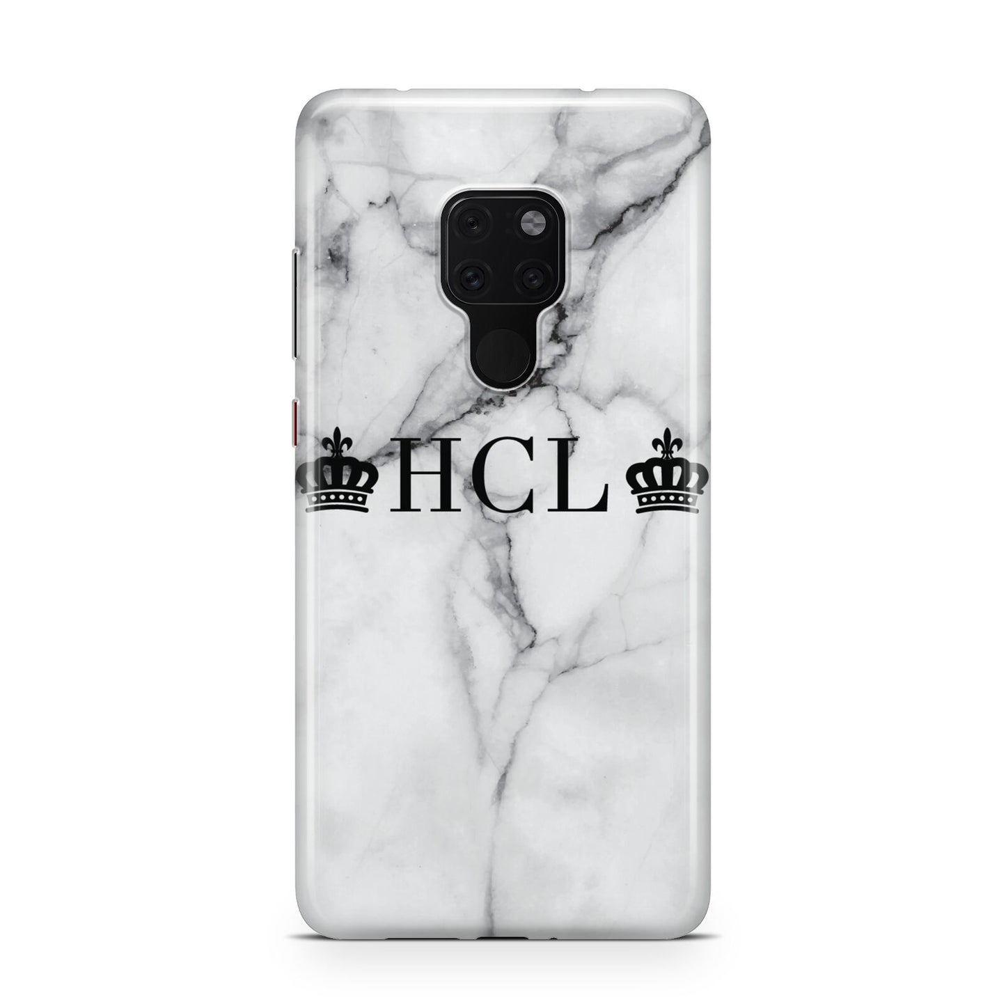 Personalised Crowns Marble Initials Huawei Mate 20 Phone Case
