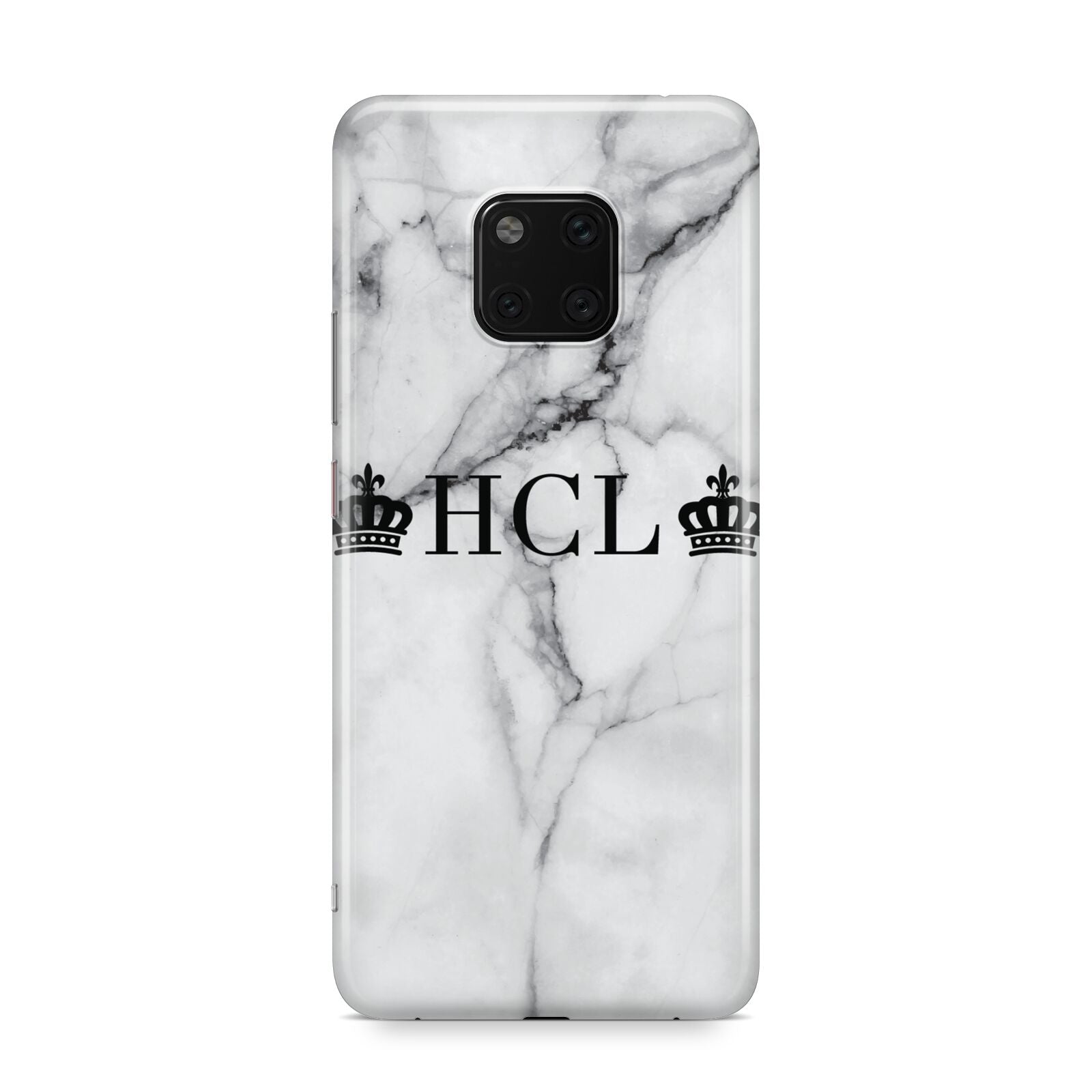 Personalised Crowns Marble Initials Huawei Mate 20 Pro Phone Case