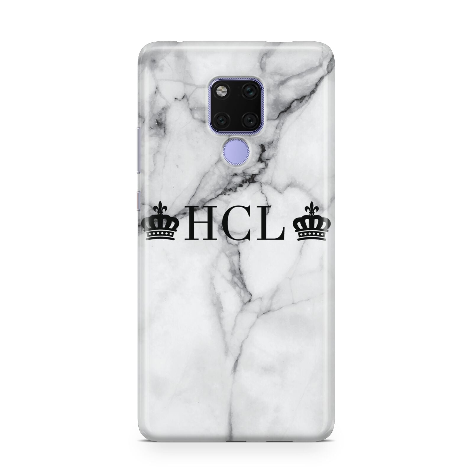 Personalised Crowns Marble Initials Huawei Mate 20X Phone Case