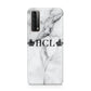 Personalised Crowns Marble Initials Huawei P Smart 2021
