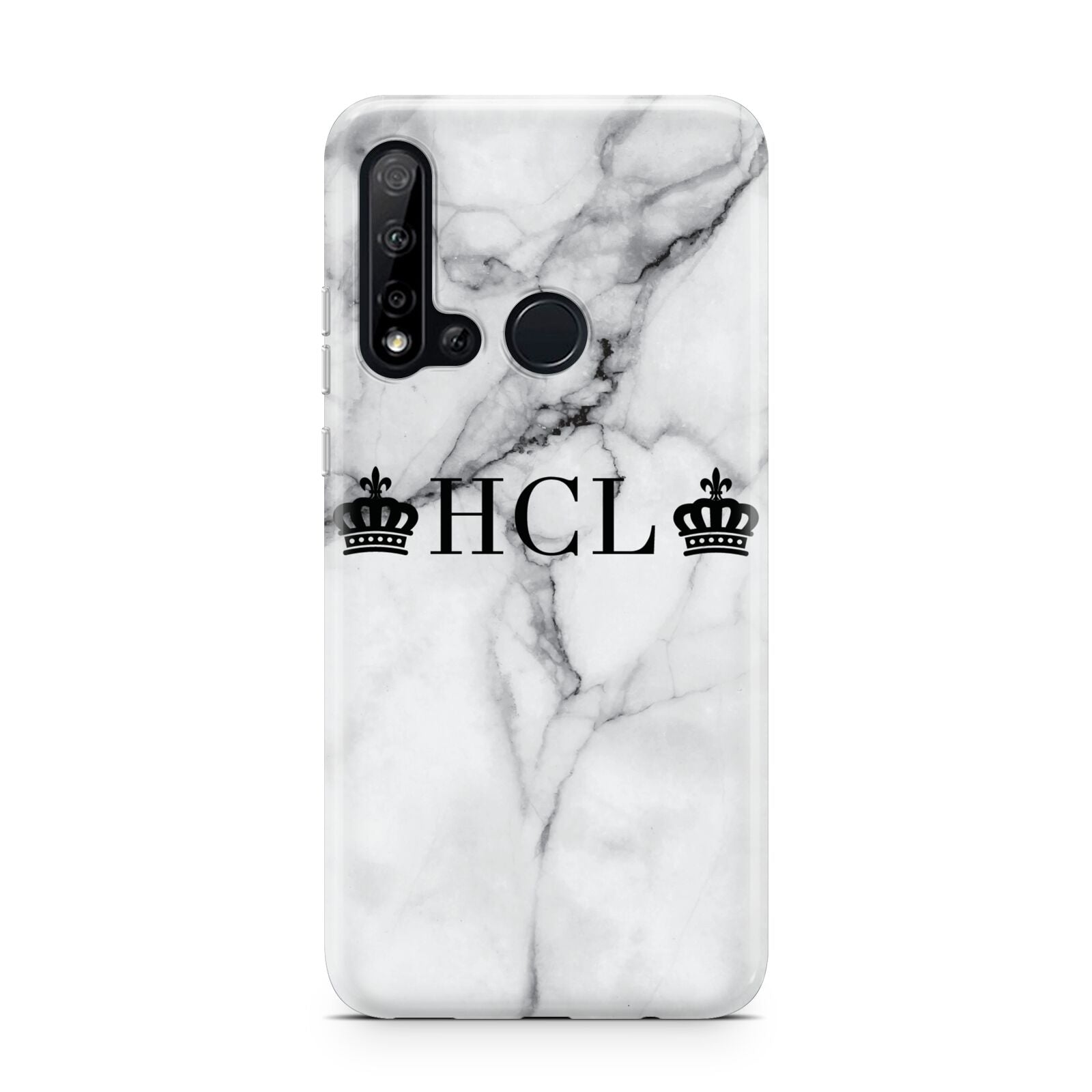 Personalised Crowns Marble Initials Huawei P20 Lite 5G Phone Case