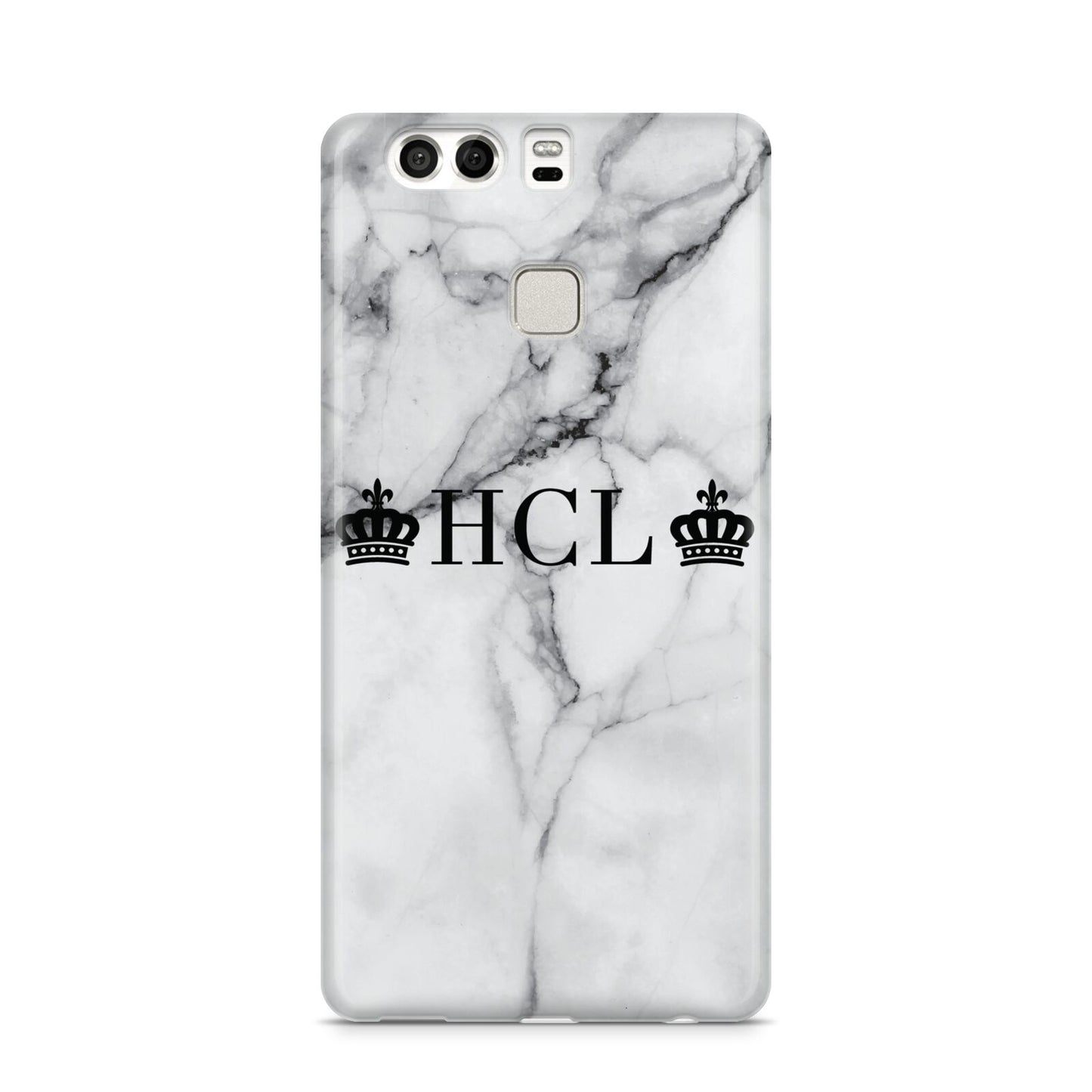 Personalised Crowns Marble Initials Huawei P9 Case