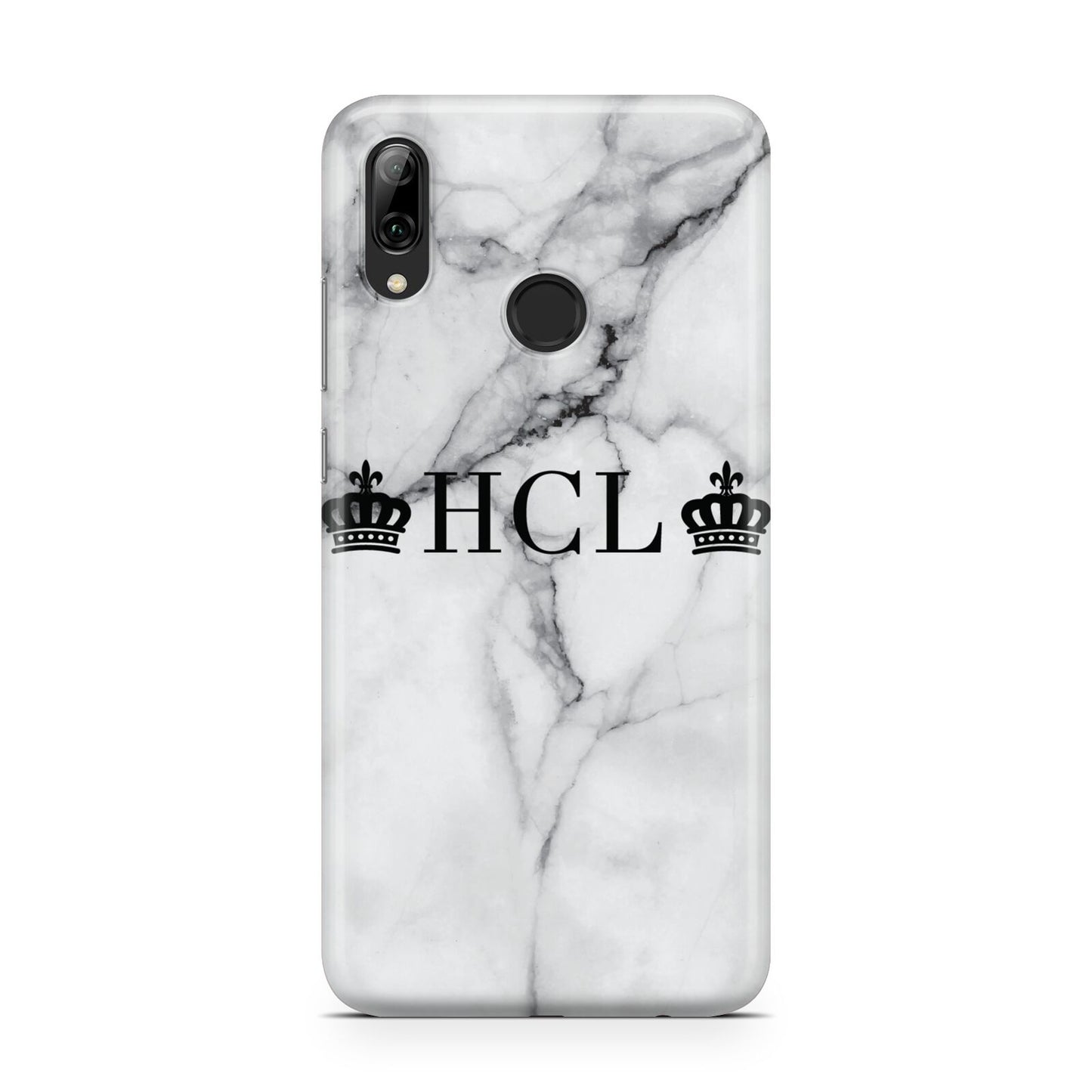 Personalised Crowns Marble Initials Huawei Y7 2019