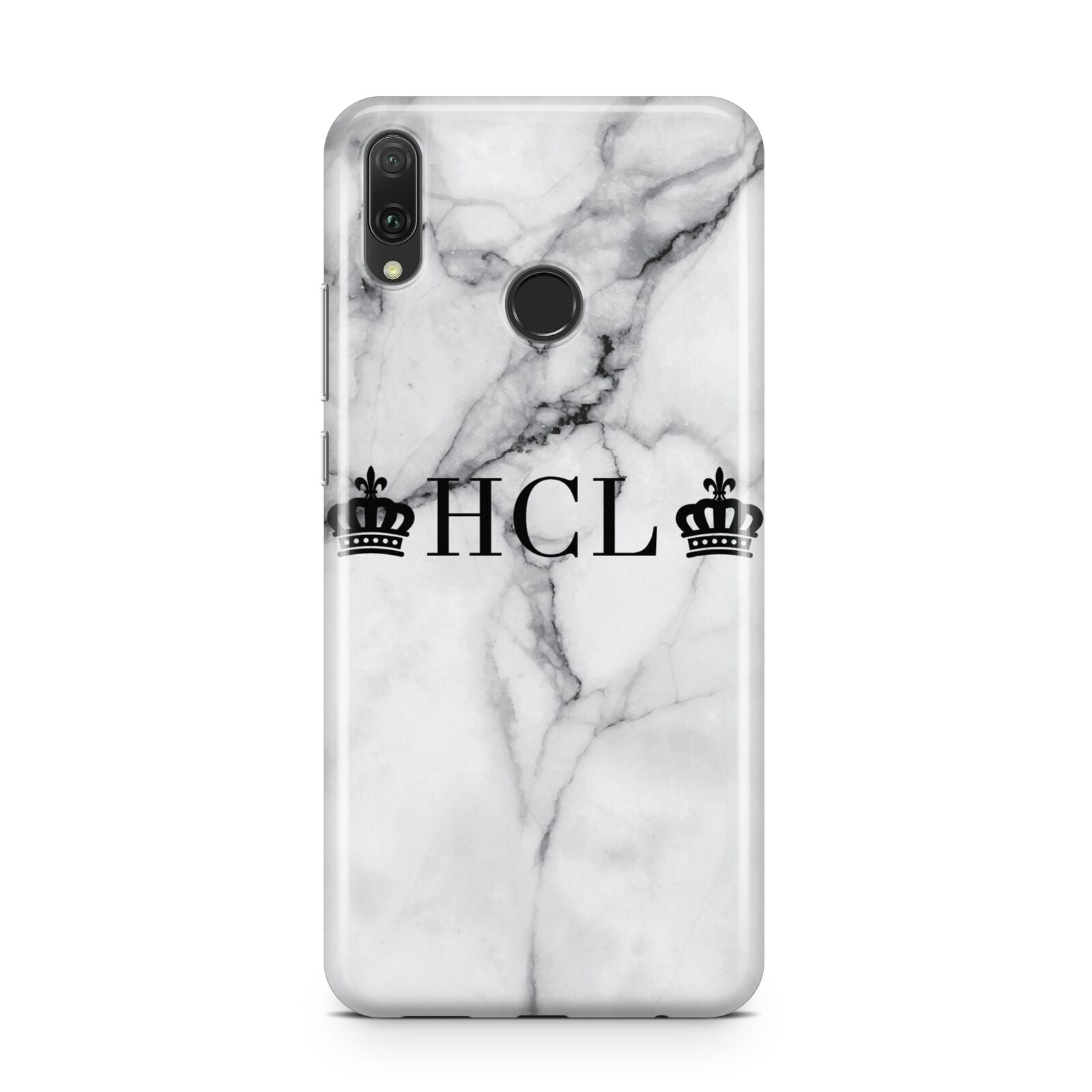 Personalised Crowns Marble Initials Huawei Y9 2019