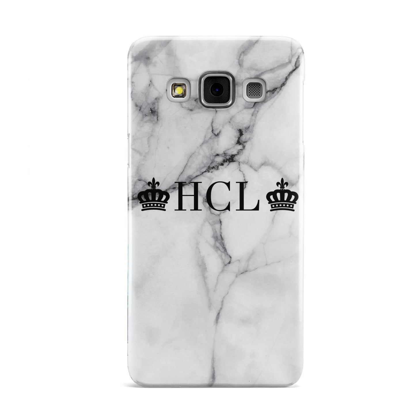 Personalised Crowns Marble Initials Samsung Galaxy A3 Case