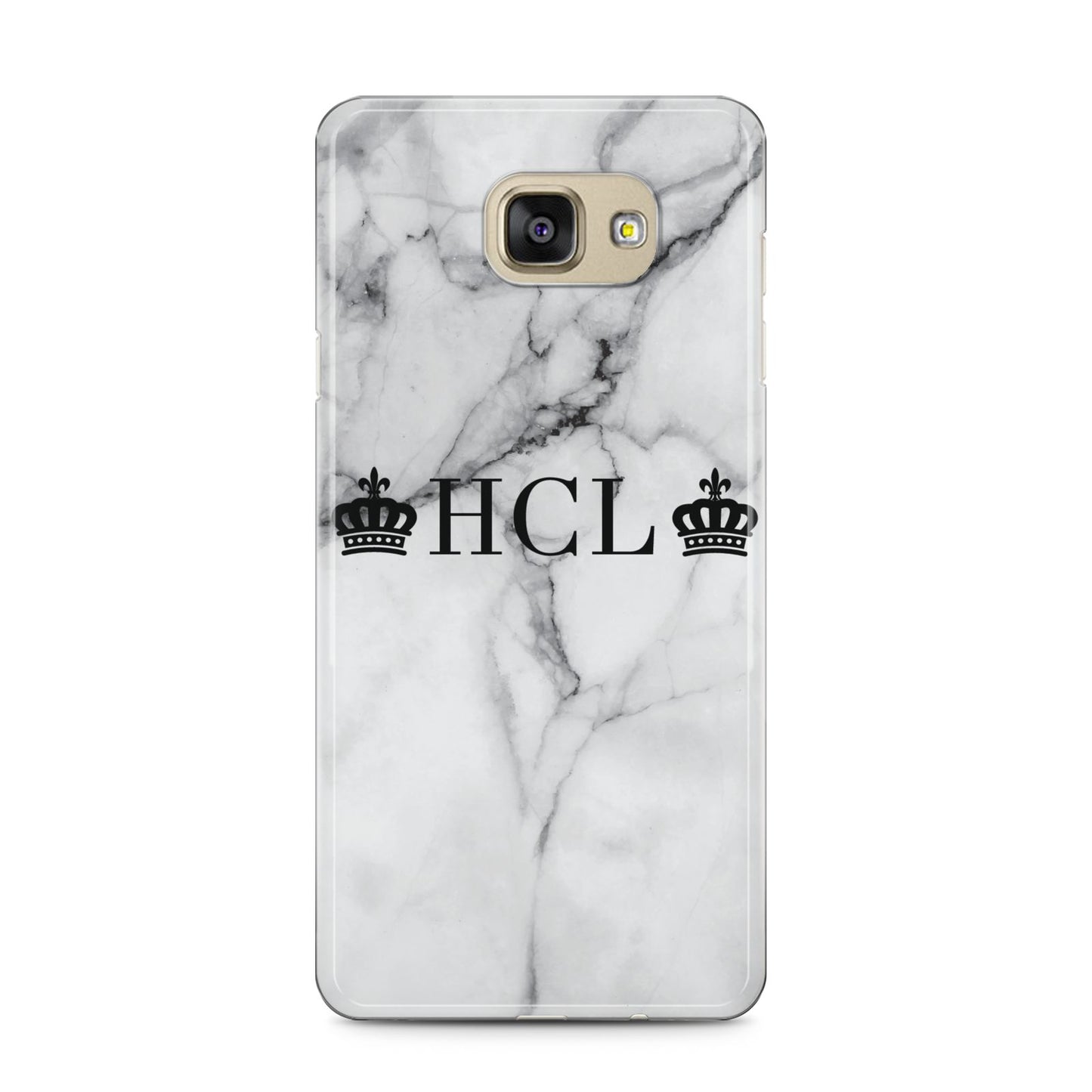 Personalised Crowns Marble Initials Samsung Galaxy A5 2016 Case on gold phone