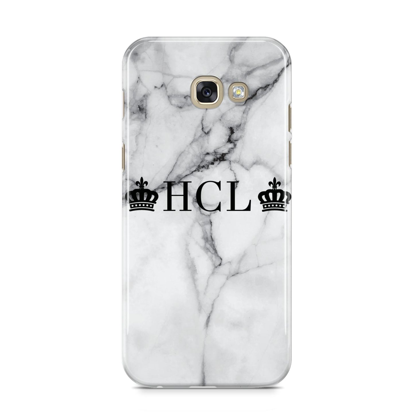 Personalised Crowns Marble Initials Samsung Galaxy A5 2017 Case on gold phone