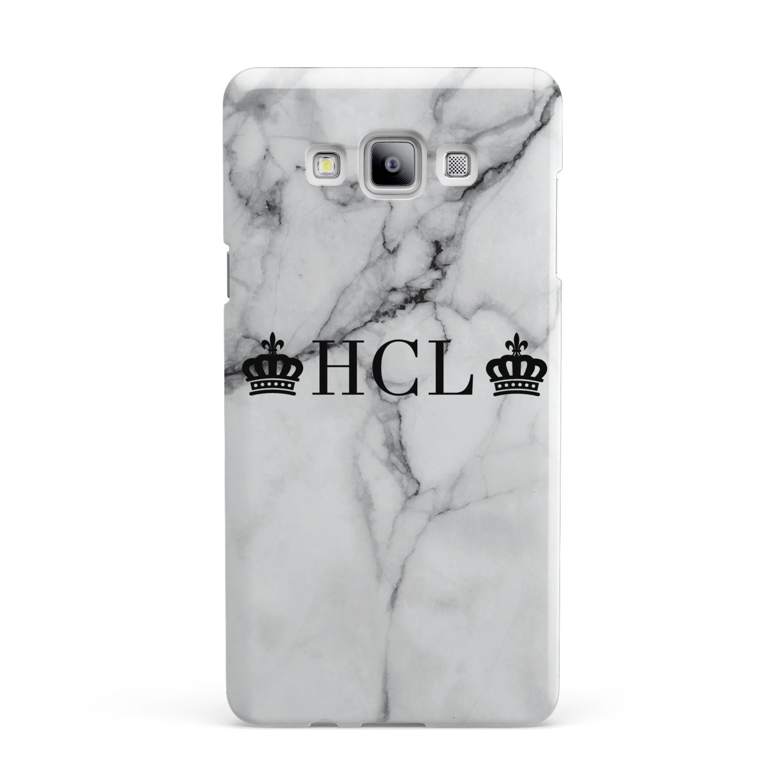 Personalised Crowns Marble Initials Samsung Galaxy A7 2015 Case