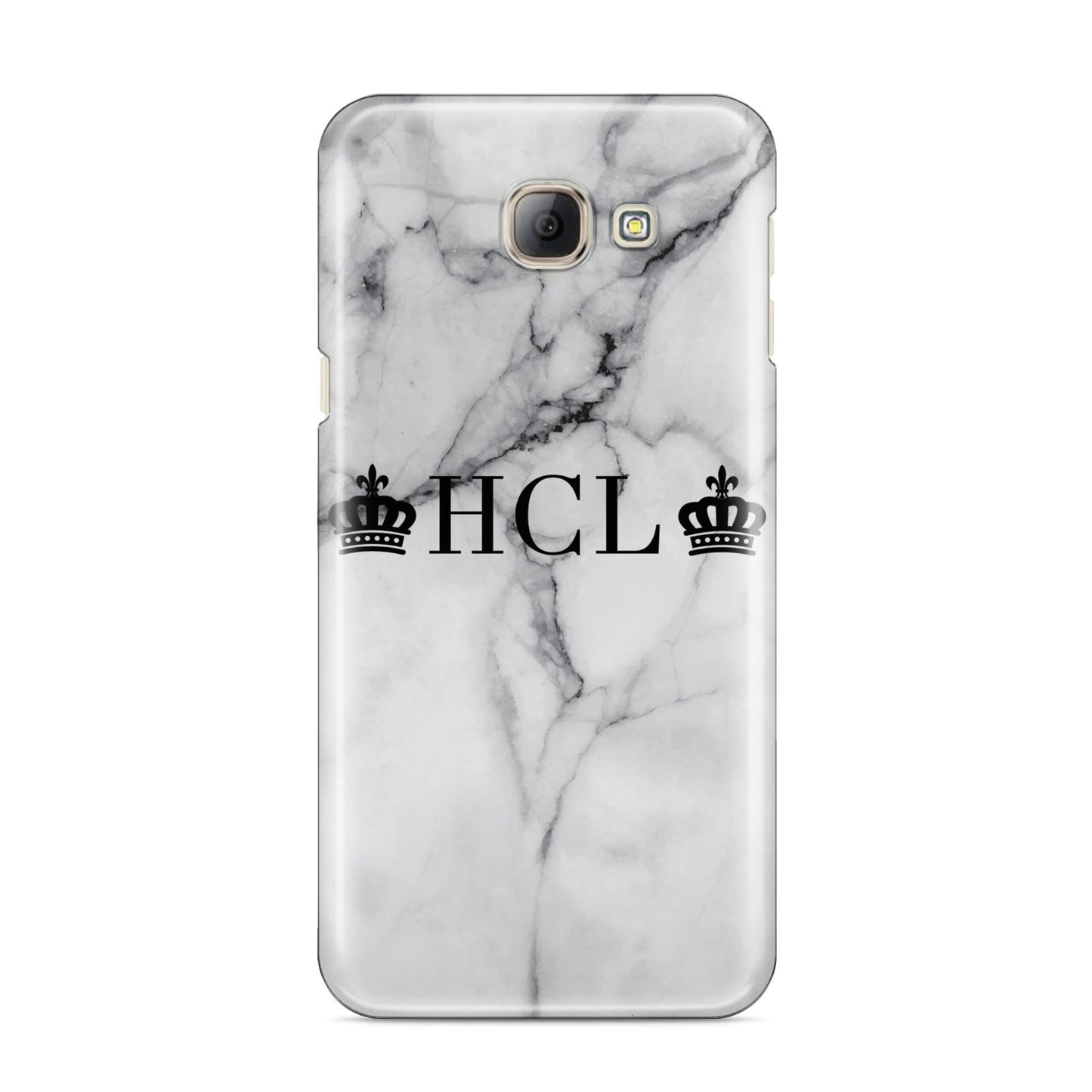 Personalised Crowns Marble Initials Samsung Galaxy A8 2016 Case