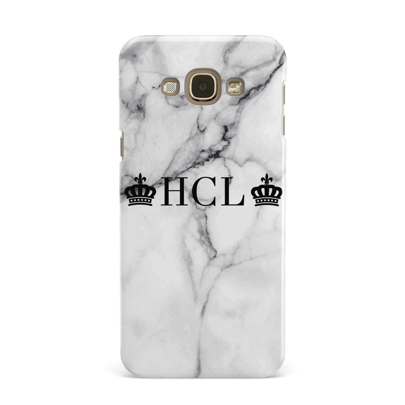 Personalised Crowns Marble Initials Samsung Galaxy A8 Case