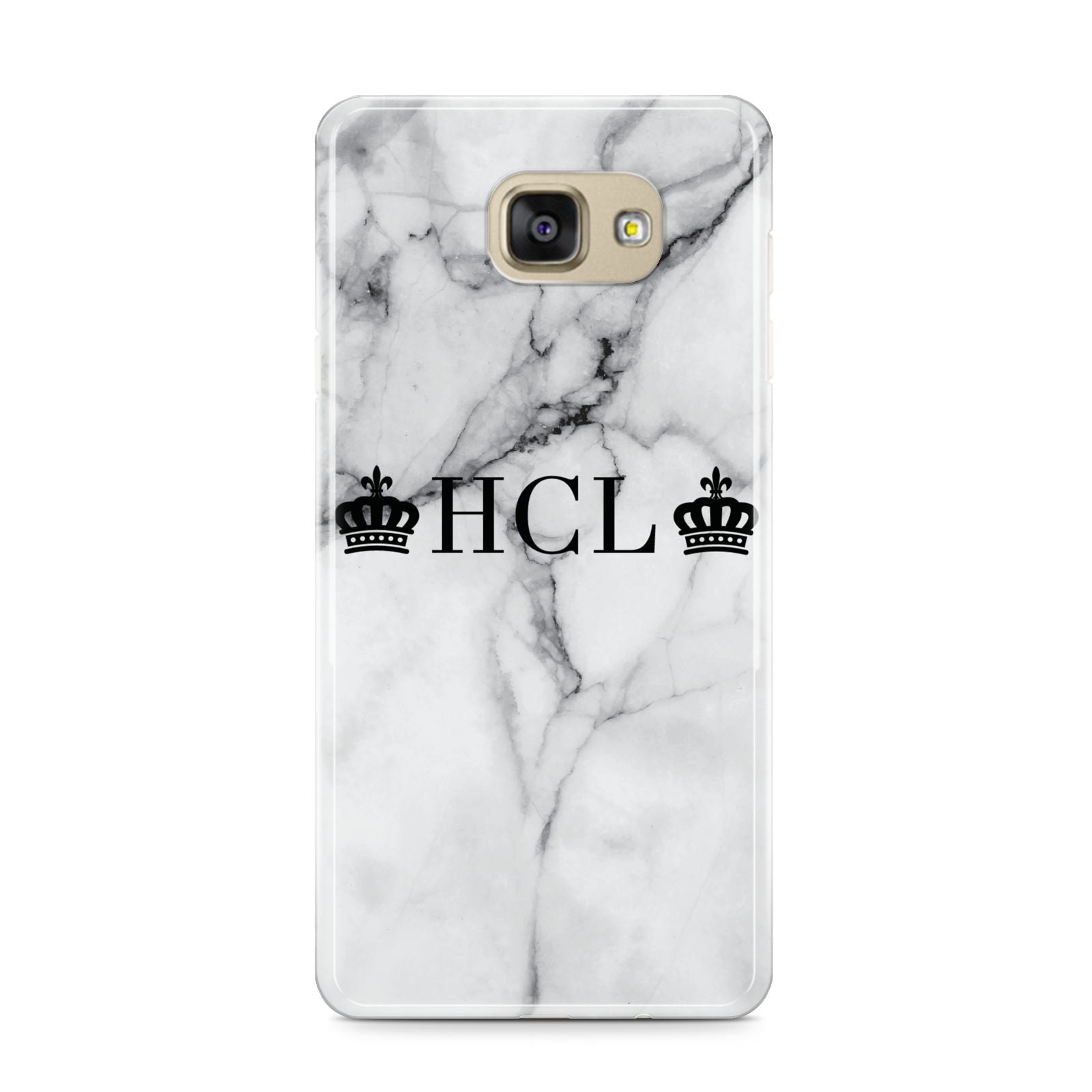 Personalised Crowns Marble Initials Samsung Galaxy A9 2016 Case on gold phone