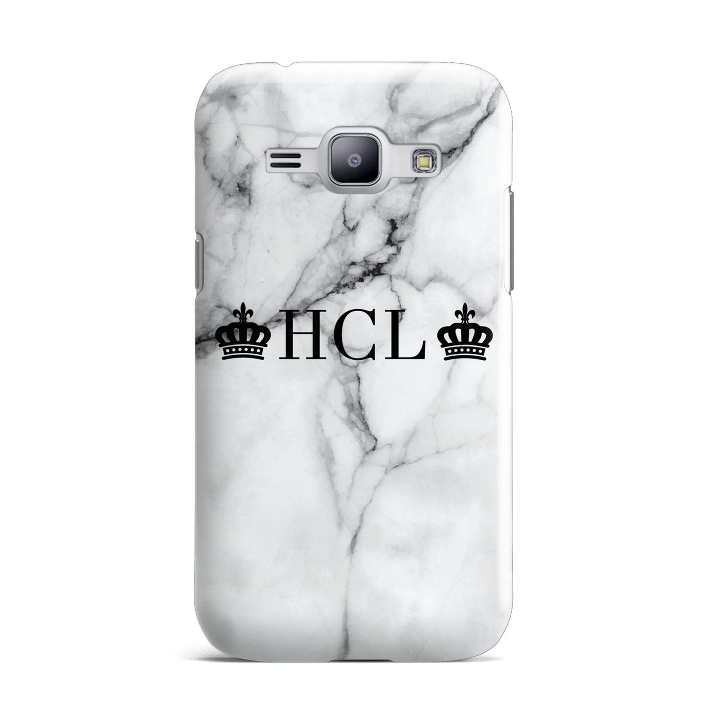 Personalised Crowns Marble Initials Samsung Galaxy J1 2015 Case