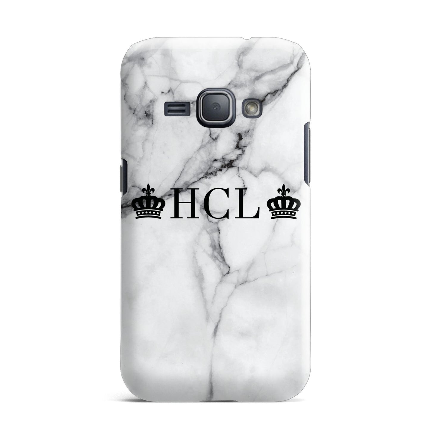 Personalised Crowns Marble Initials Samsung Galaxy J1 2016 Case