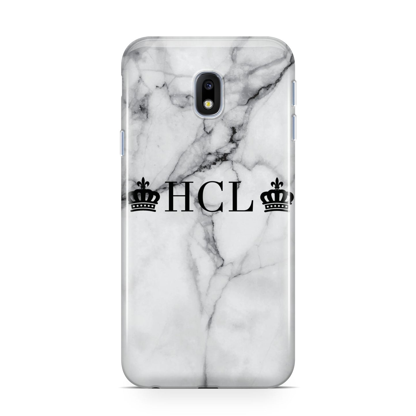 Personalised Crowns Marble Initials Samsung Galaxy J3 2017 Case