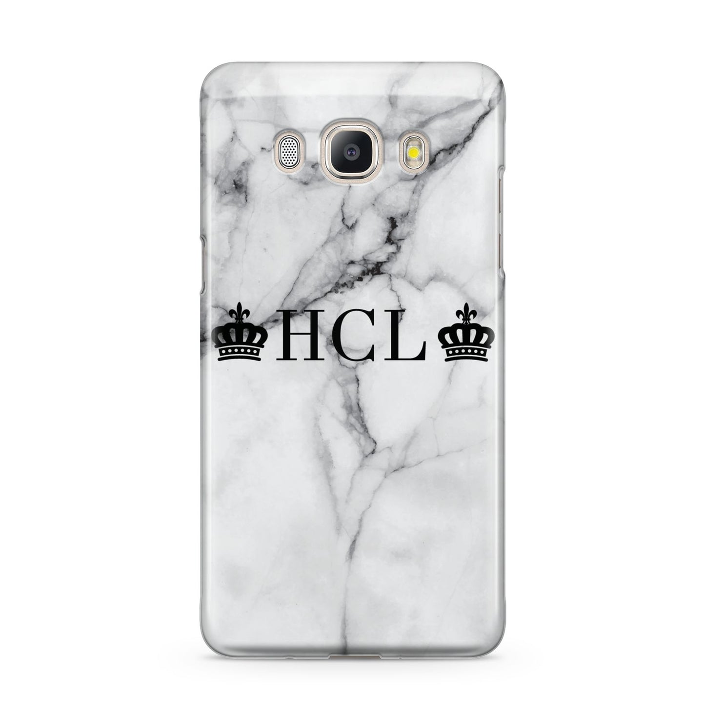 Personalised Crowns Marble Initials Samsung Galaxy J5 2016 Case