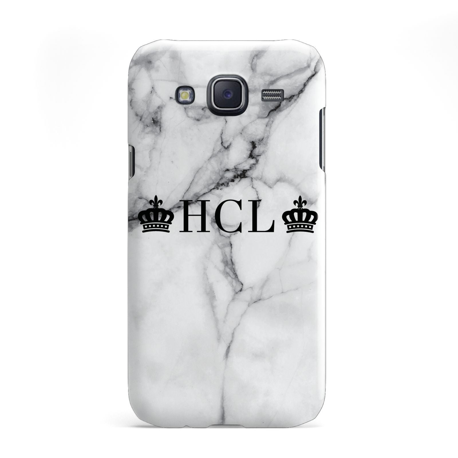 Personalised Crowns Marble Initials Samsung Galaxy J5 Case