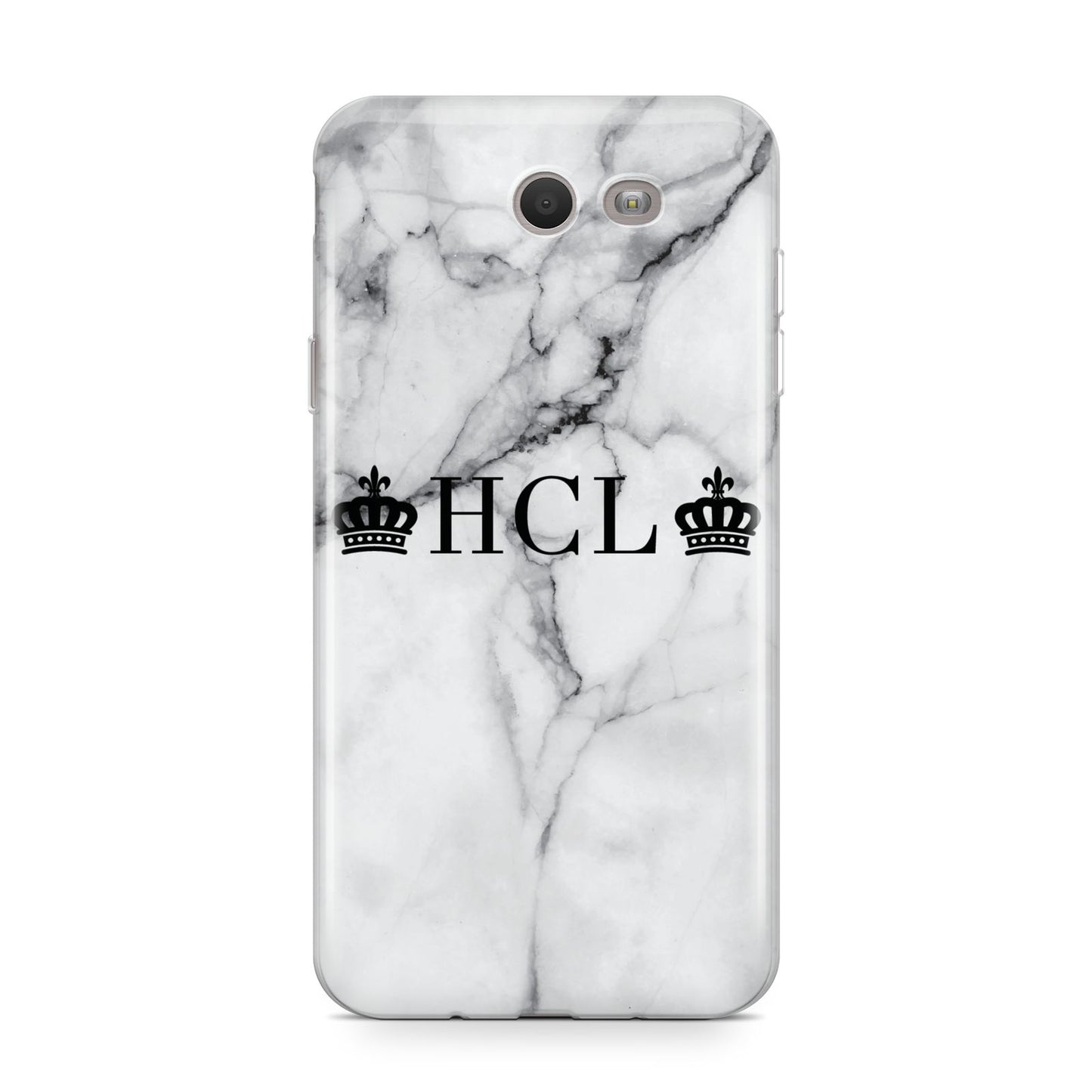 Personalised Crowns Marble Initials Samsung Galaxy J7 2017 Case