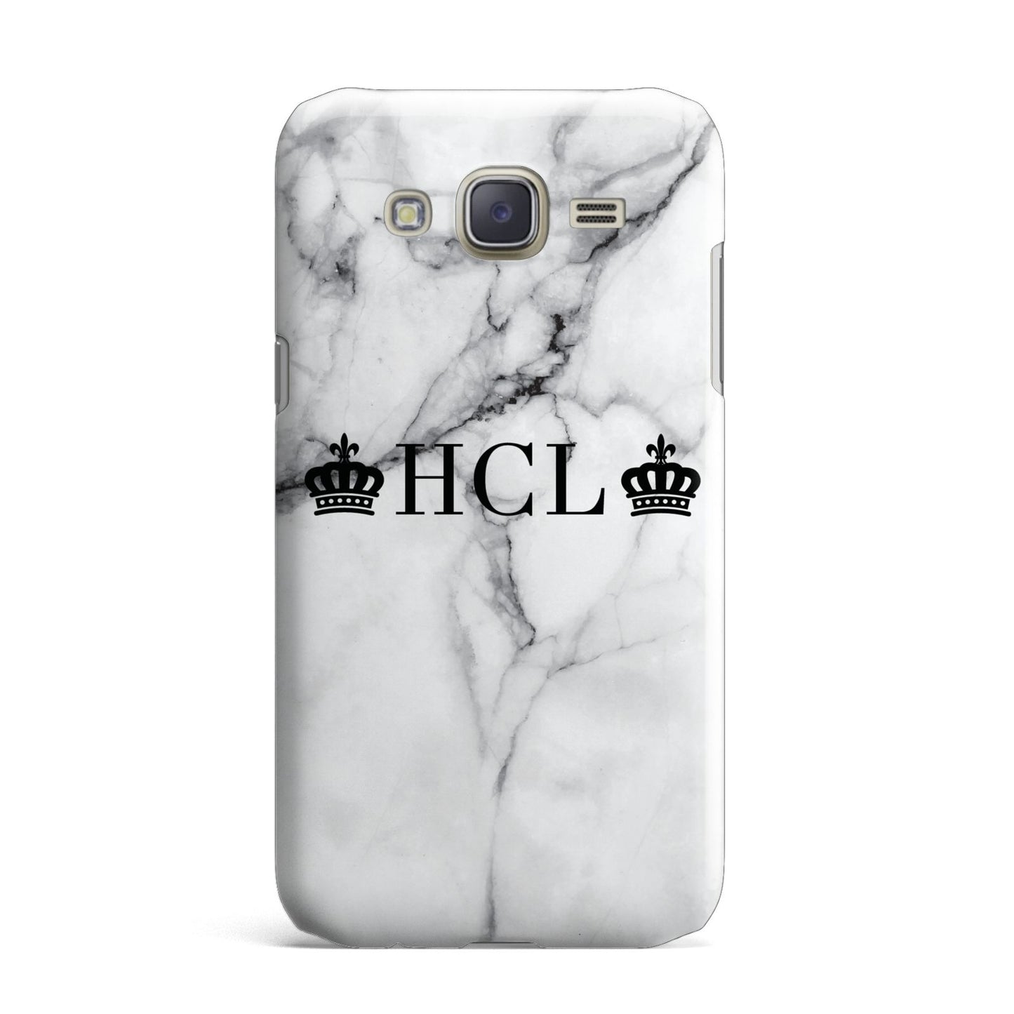 Personalised Crowns Marble Initials Samsung Galaxy J7 Case