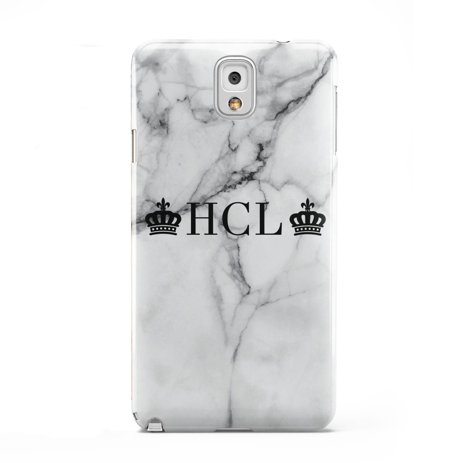 Personalised Crowns Marble Initials Samsung Galaxy Note 3 Case