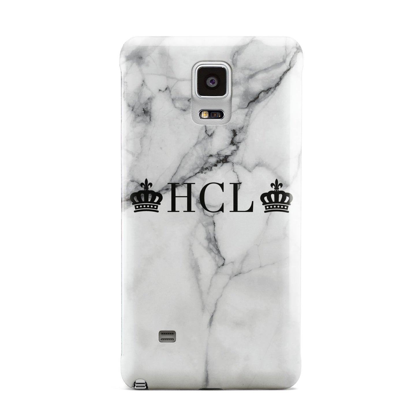 Personalised Crowns Marble Initials Samsung Galaxy Note 4 Case