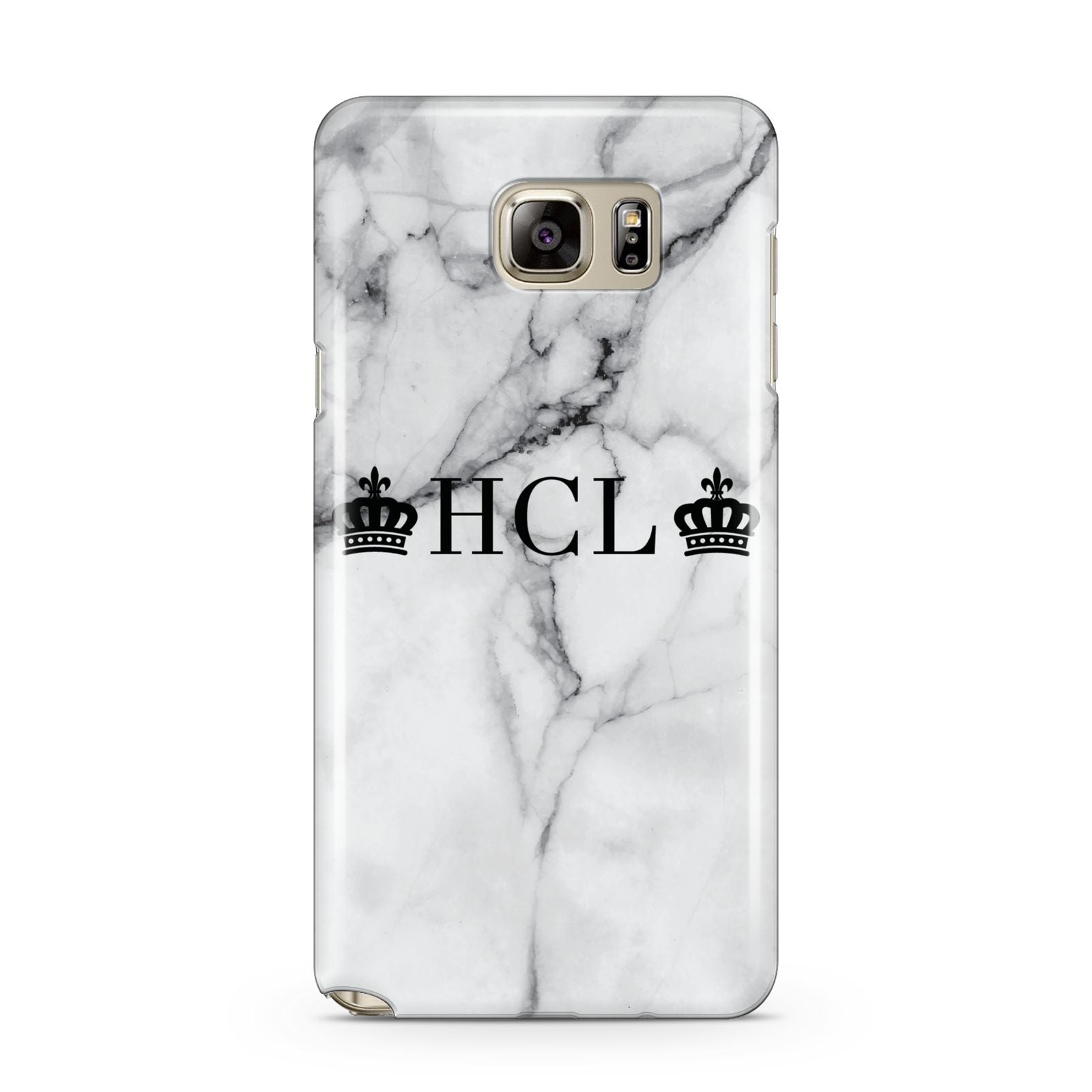 Personalised Crowns Marble Initials Samsung Galaxy Note 5 Case