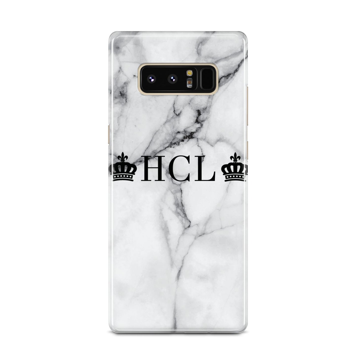 Personalised Crowns Marble Initials Samsung Galaxy Note 8 Case