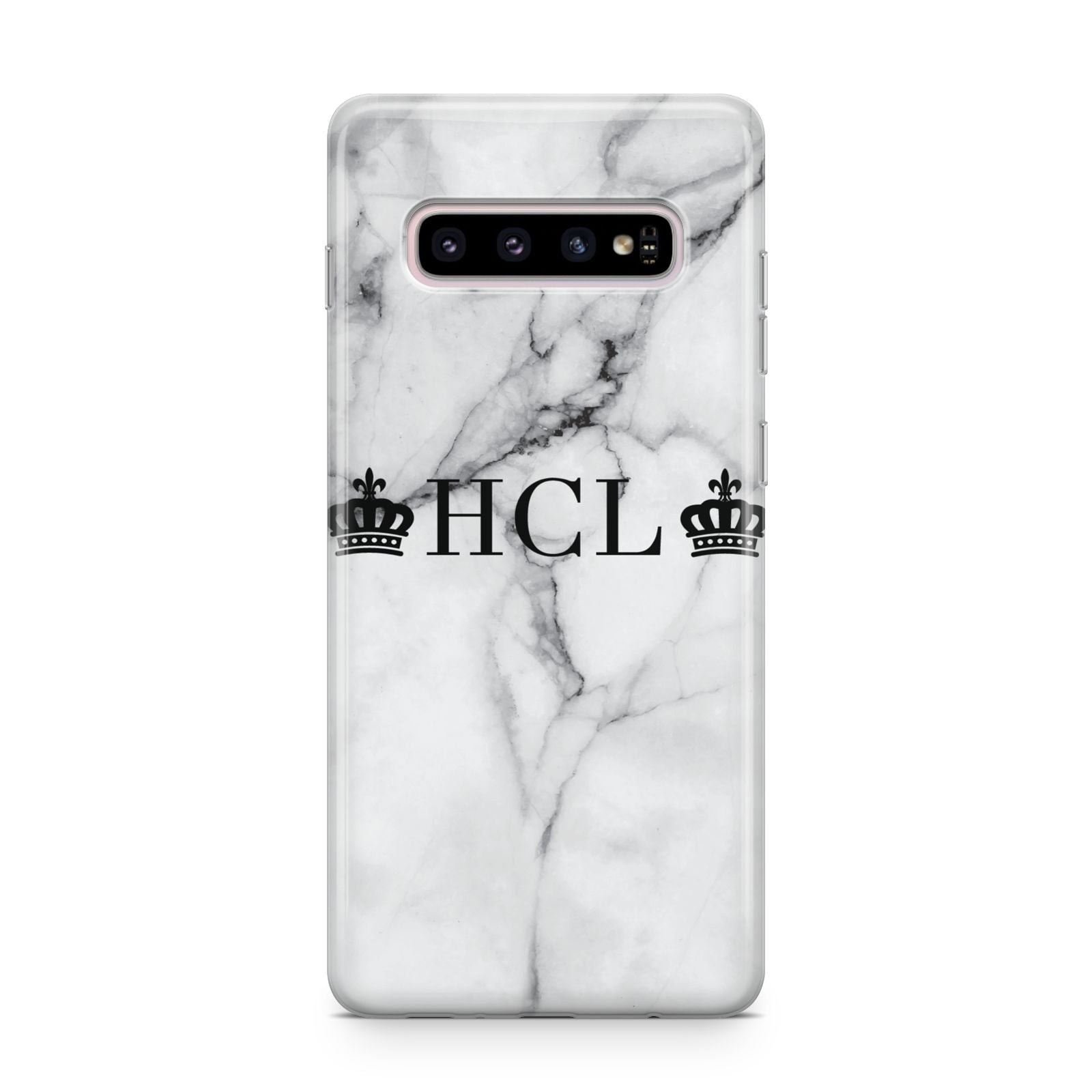 Personalised Crowns Marble Initials Samsung Galaxy S10 Plus Case