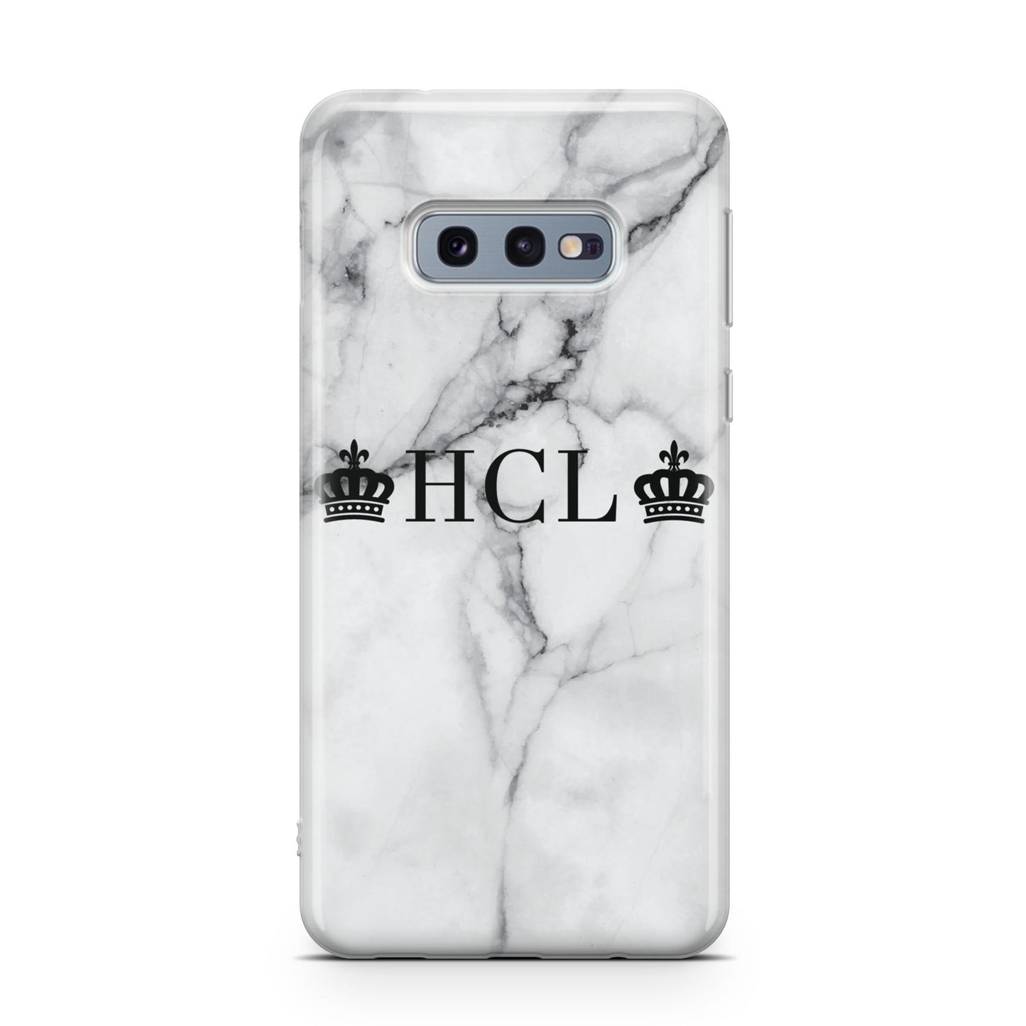 Personalised Crowns Marble Initials Samsung Galaxy S10E Case